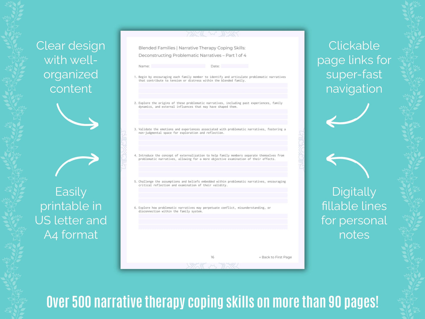 Blended Families Narrative Therapy Counseling Templates