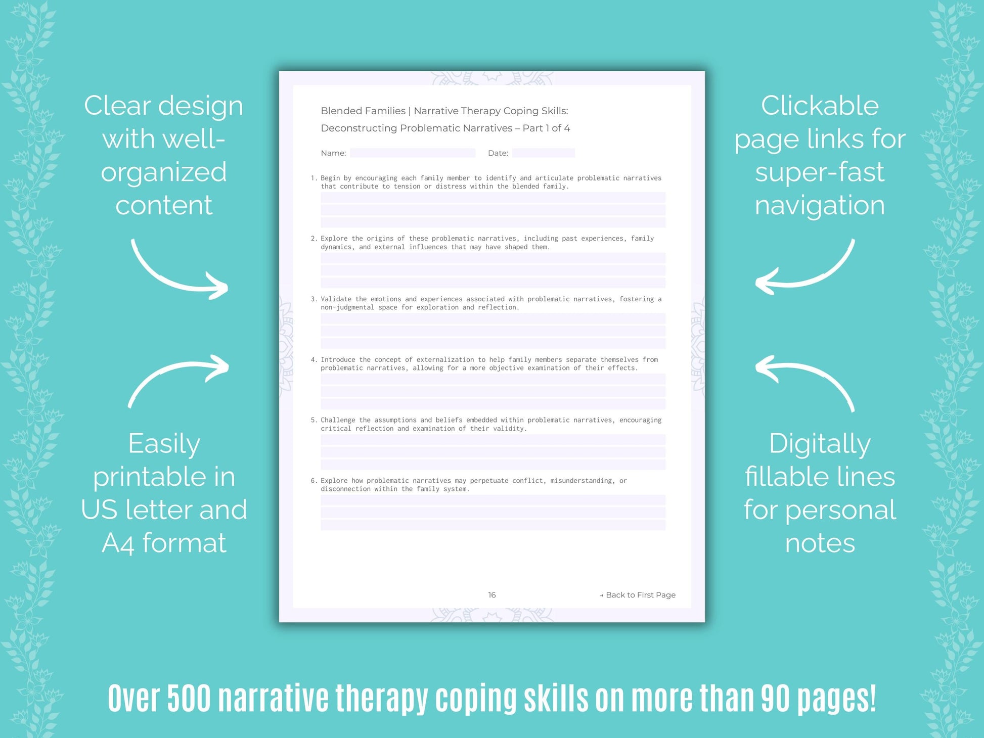 Blended Families Narrative Therapy Counseling Templates