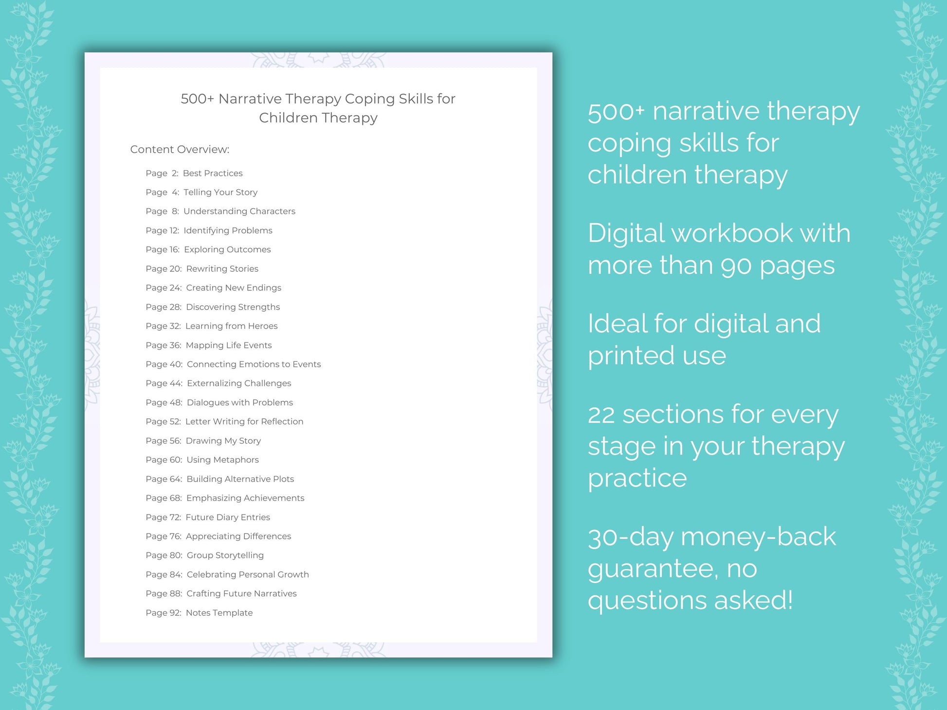 Children Narrative Therapy Therapist Worksheets