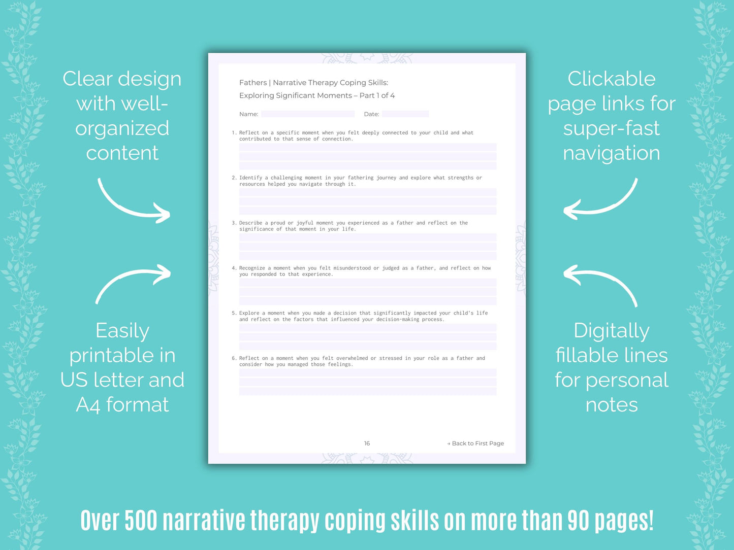 Fathers Narrative Therapy Counseling Templates