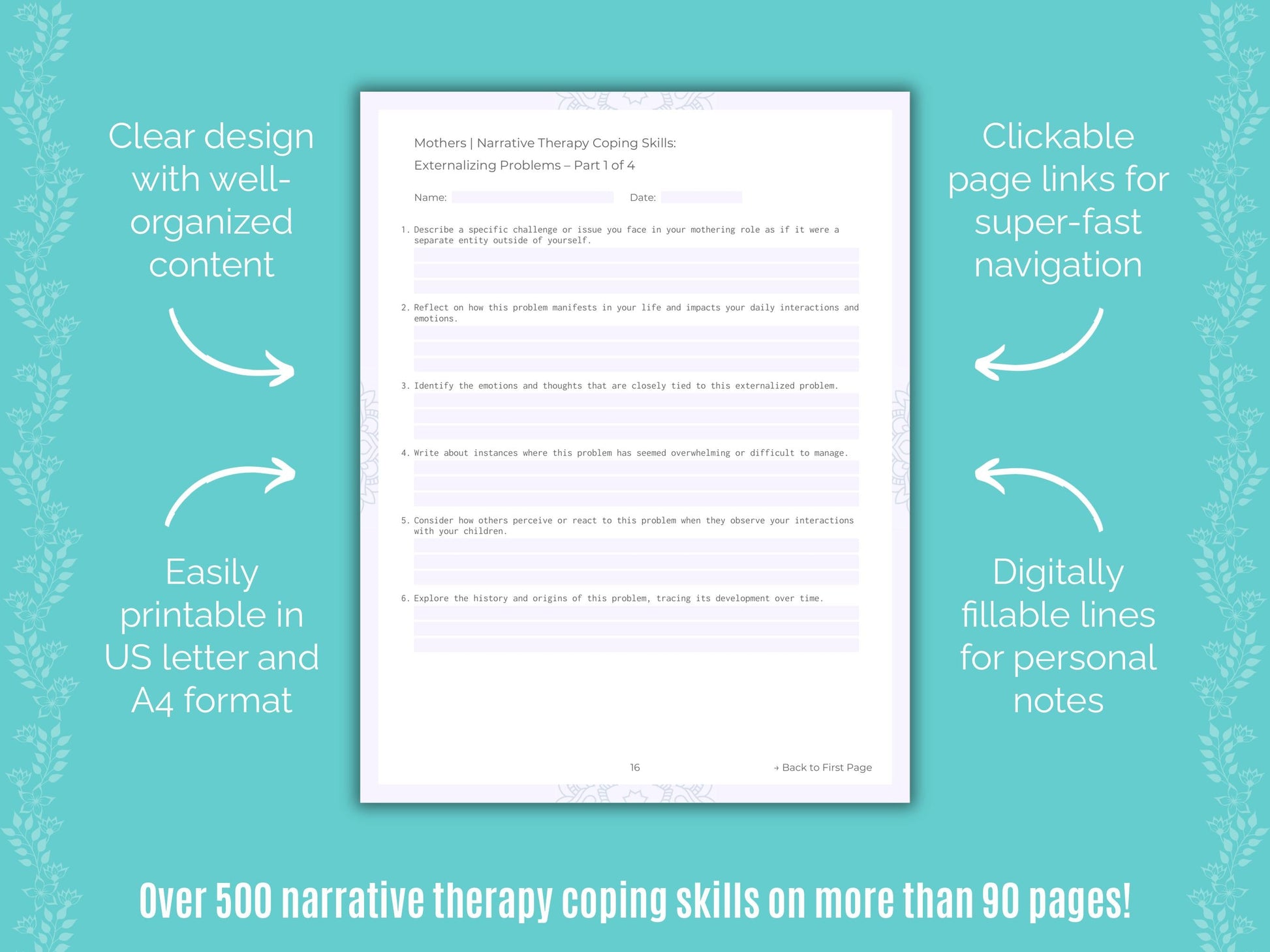 Mothers Narrative Therapy Counseling Templates