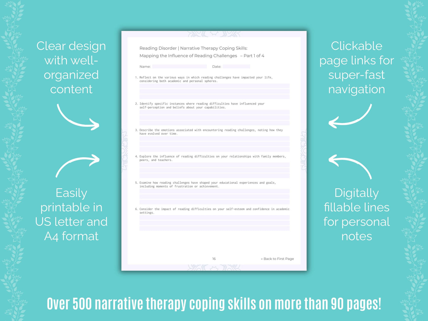 Reading Disorder Narrative Therapy Counseling Templates