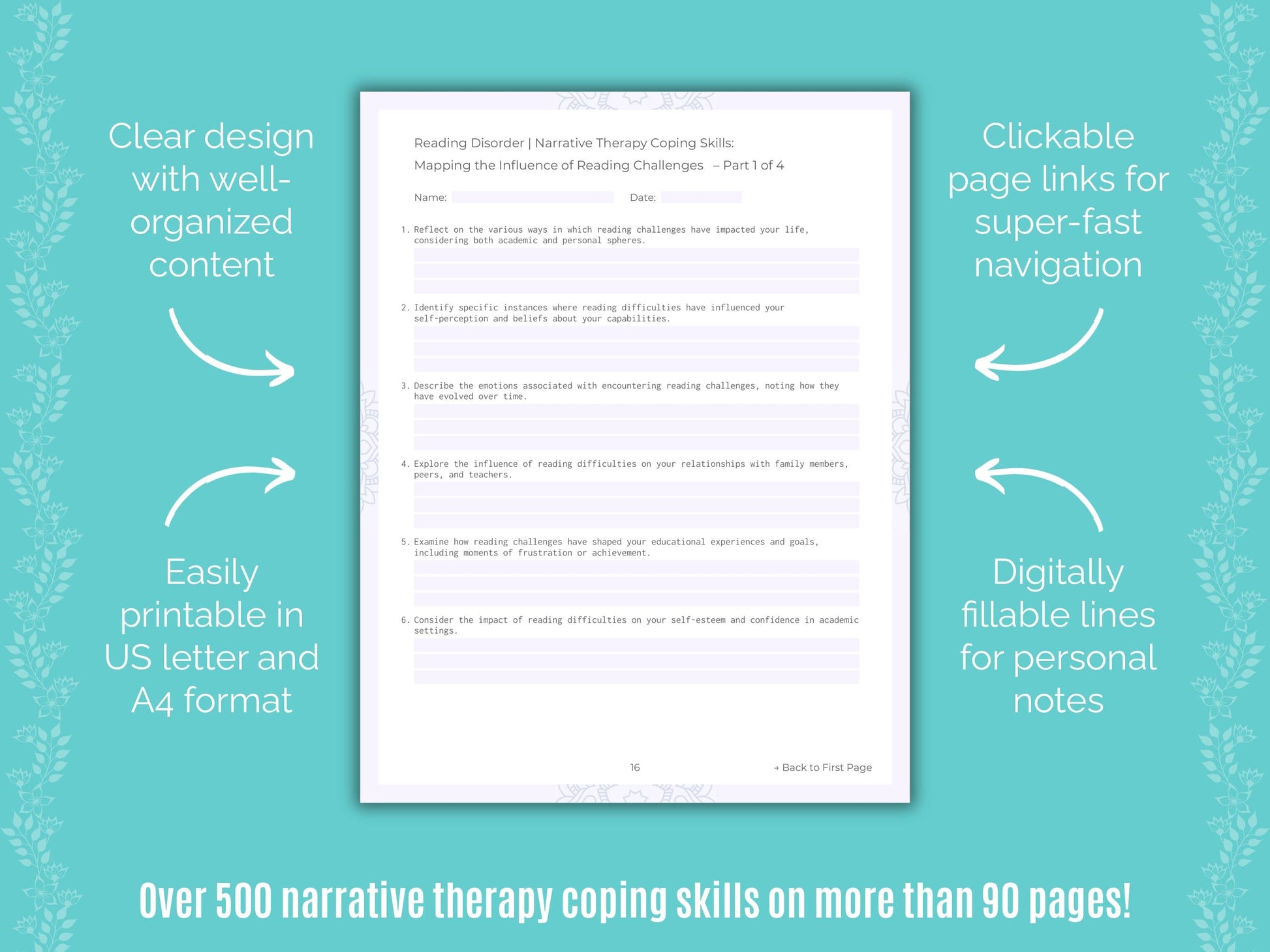 Reading Disorder Narrative Therapy Counseling Templates