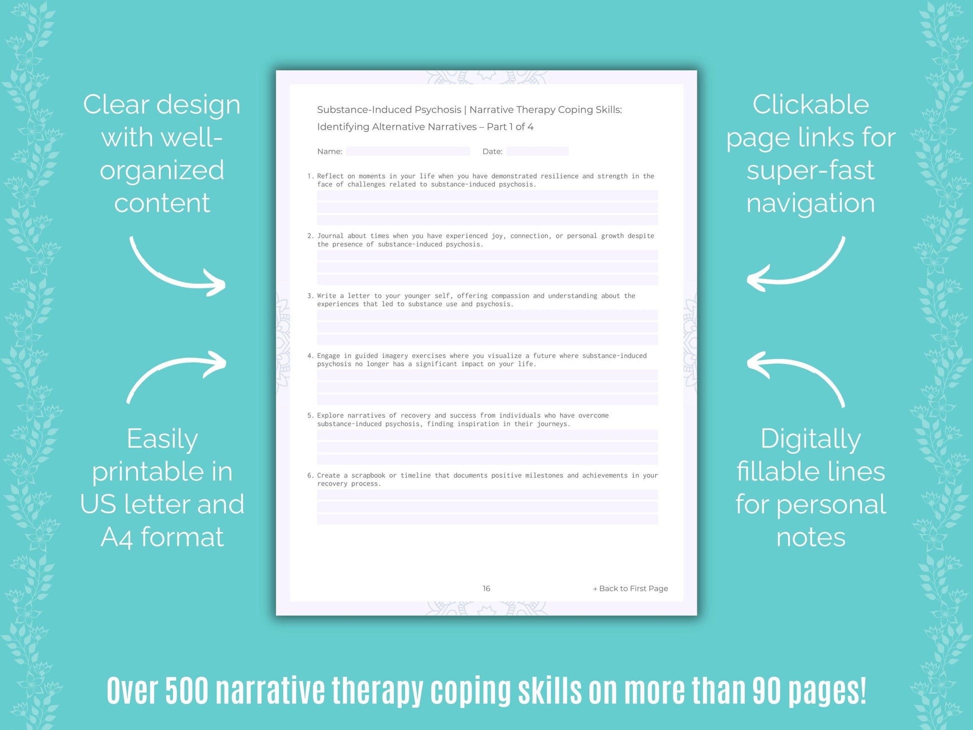 Substance-Induced Psychosis Narrative Therapy Counseling Templates