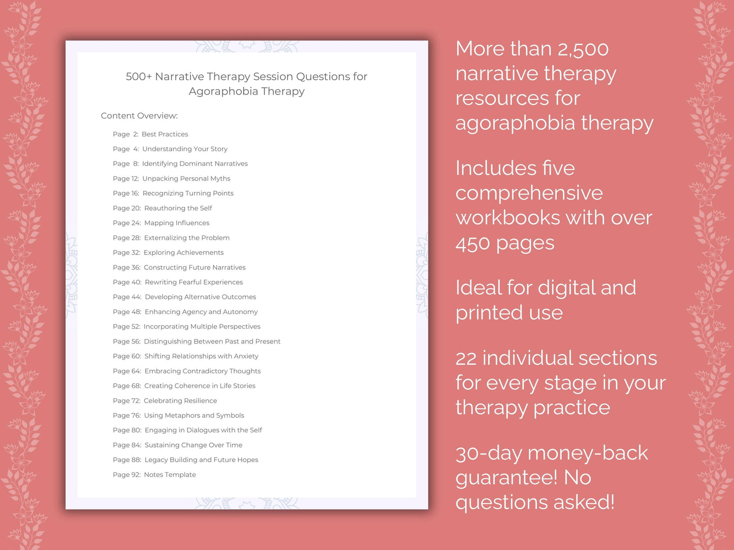 Agoraphobia Narrative Therapy Therapist Worksheets