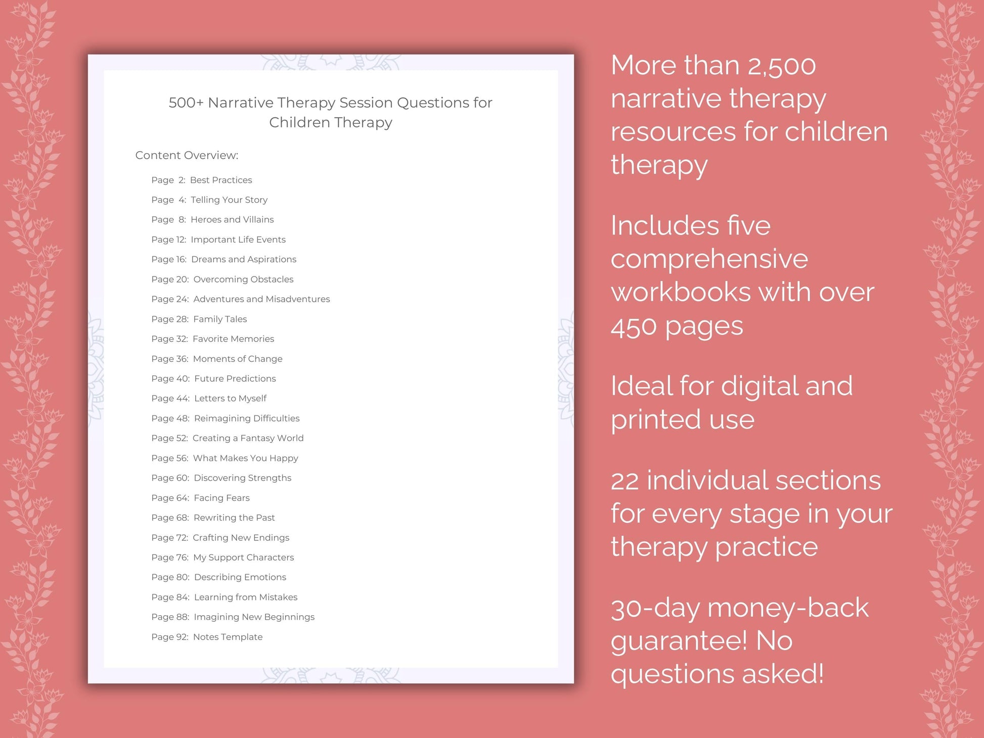 Children Narrative Therapy Therapist Worksheets