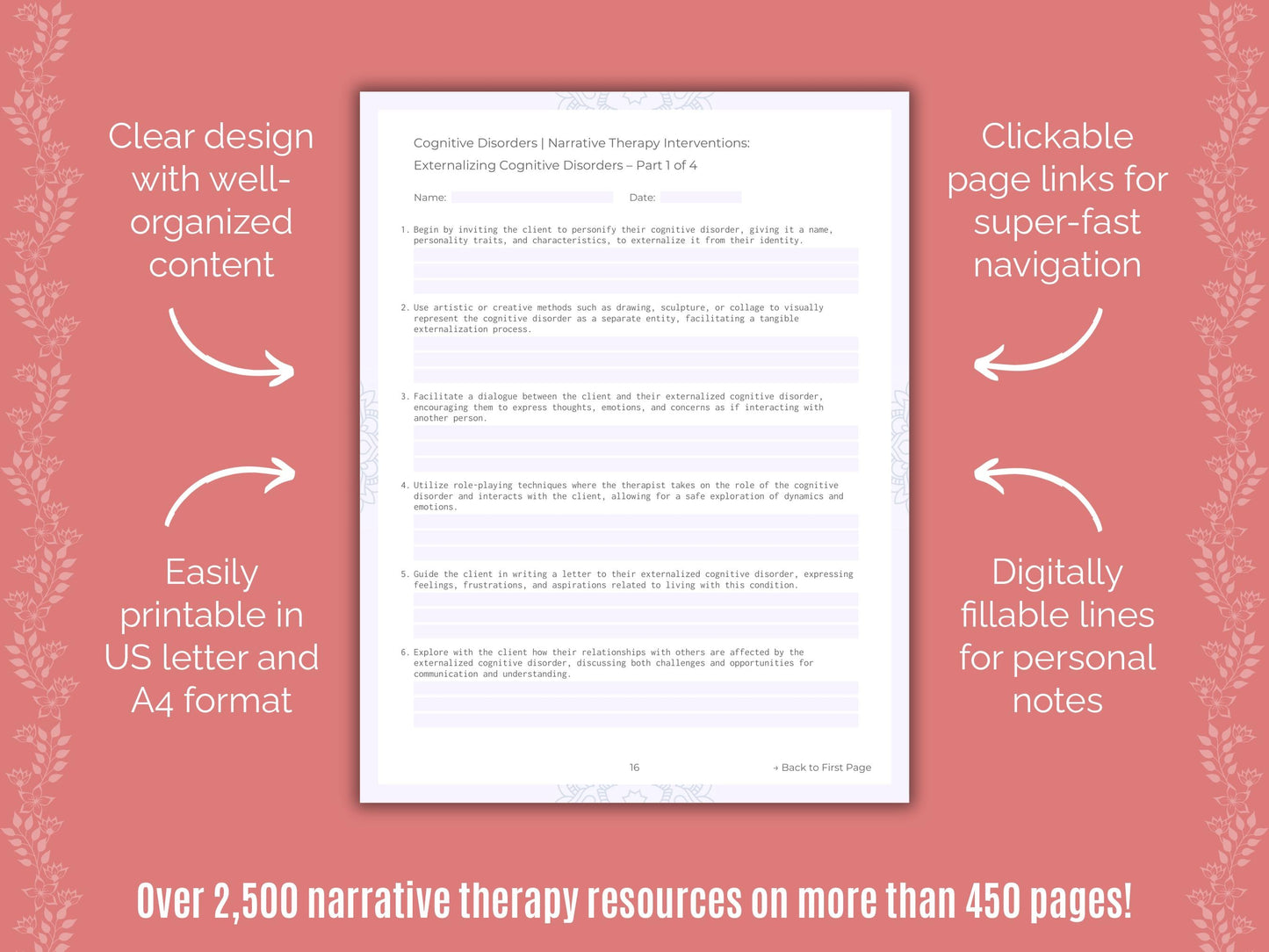 Cognitive Disorders Narrative Therapy Counseling Templates