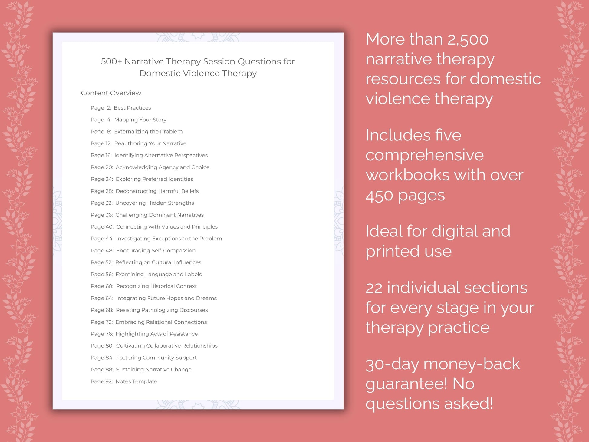 Domestic Violence Narrative Therapy Therapist Worksheets