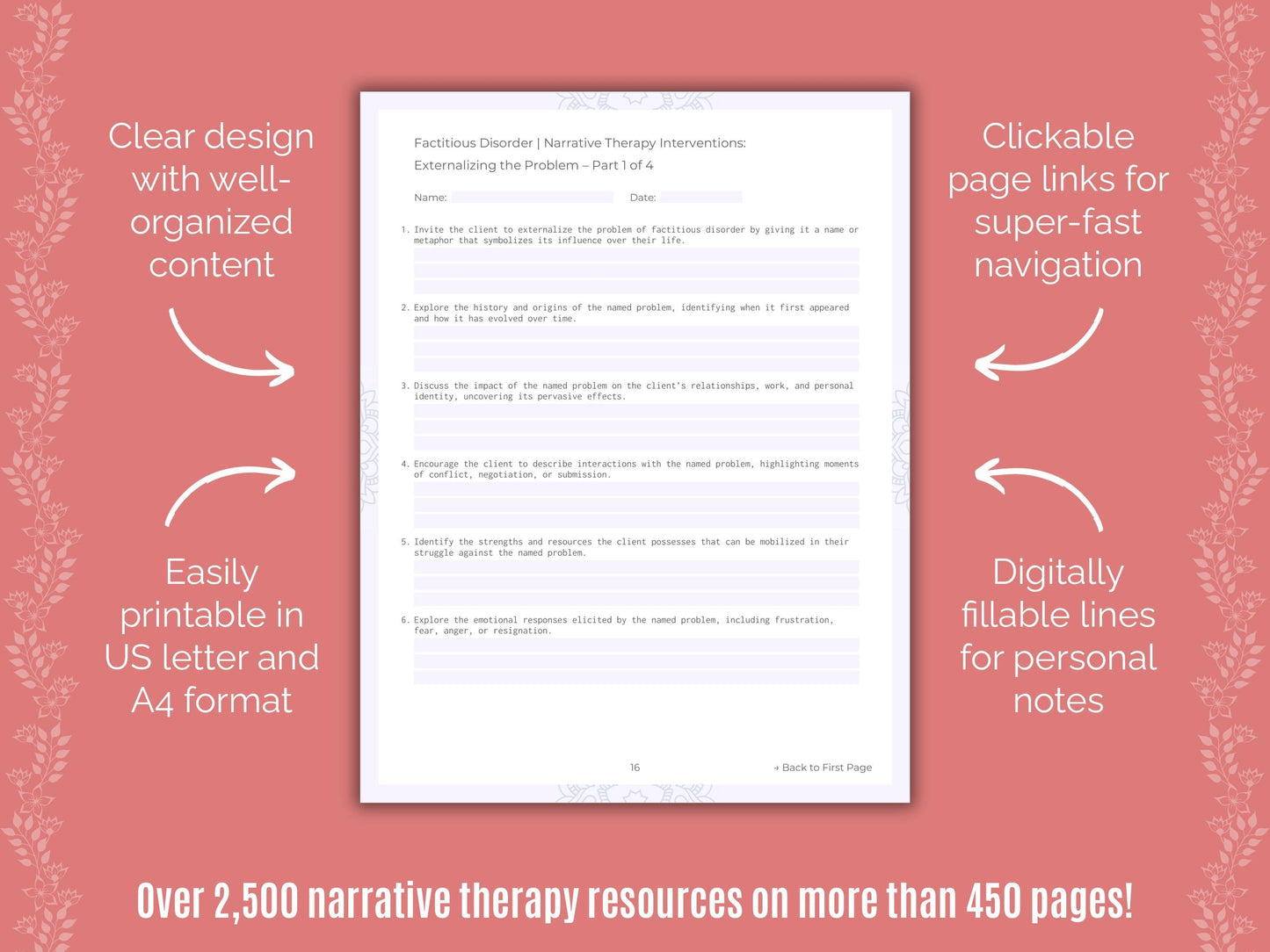 Factitious Disorder Narrative Therapy Counseling Templates