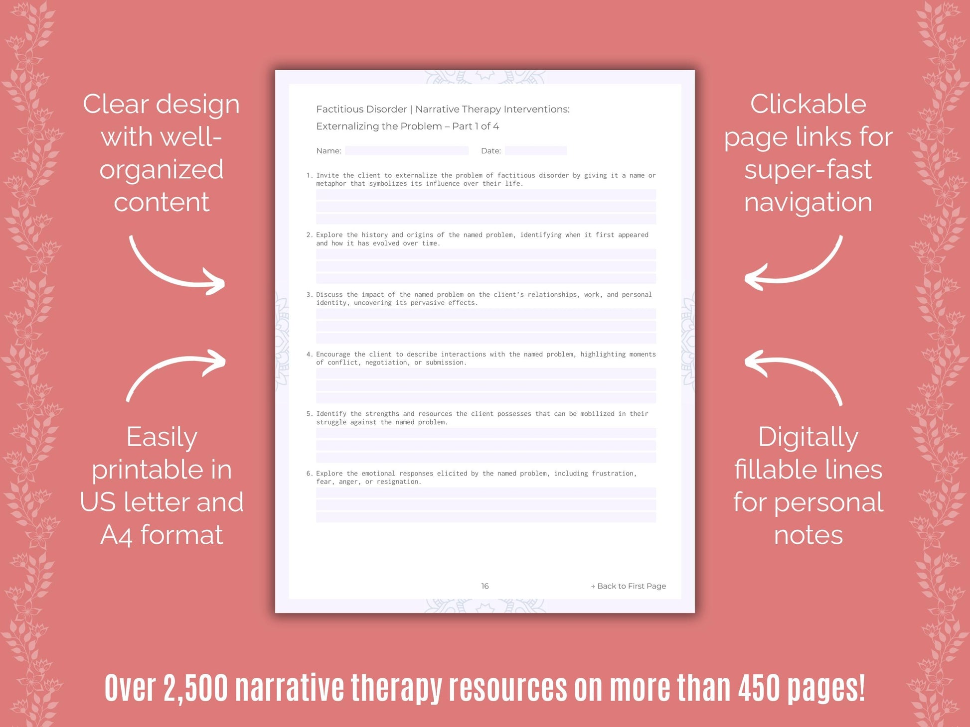 Factitious Disorder Narrative Therapy Counseling Templates