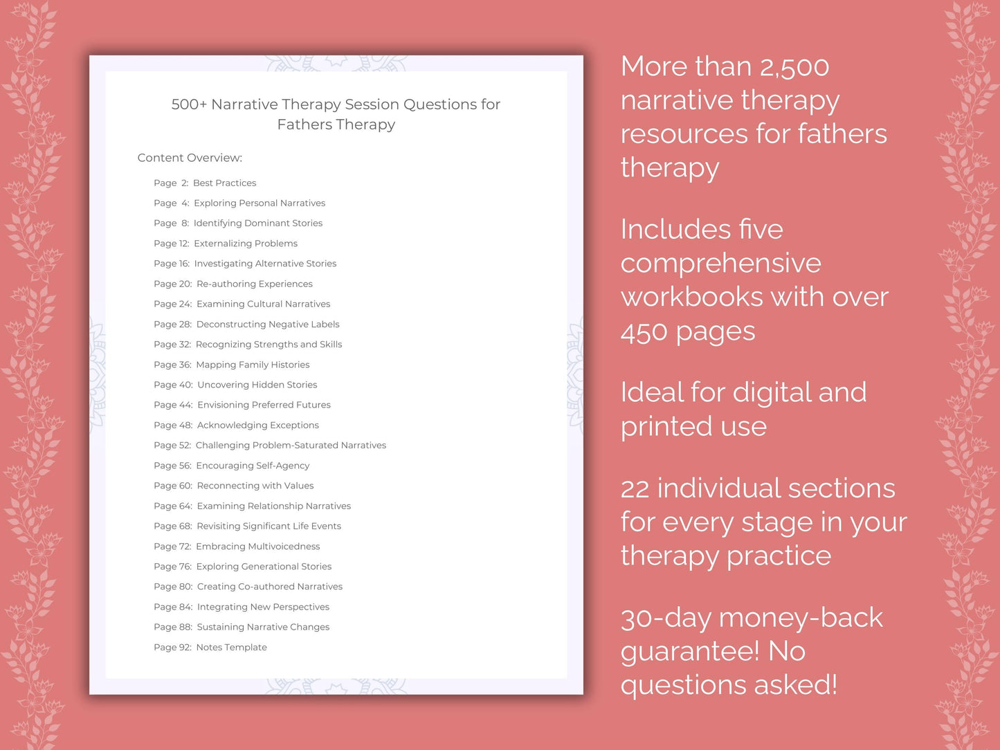 Fathers Narrative Therapy Therapist Worksheets