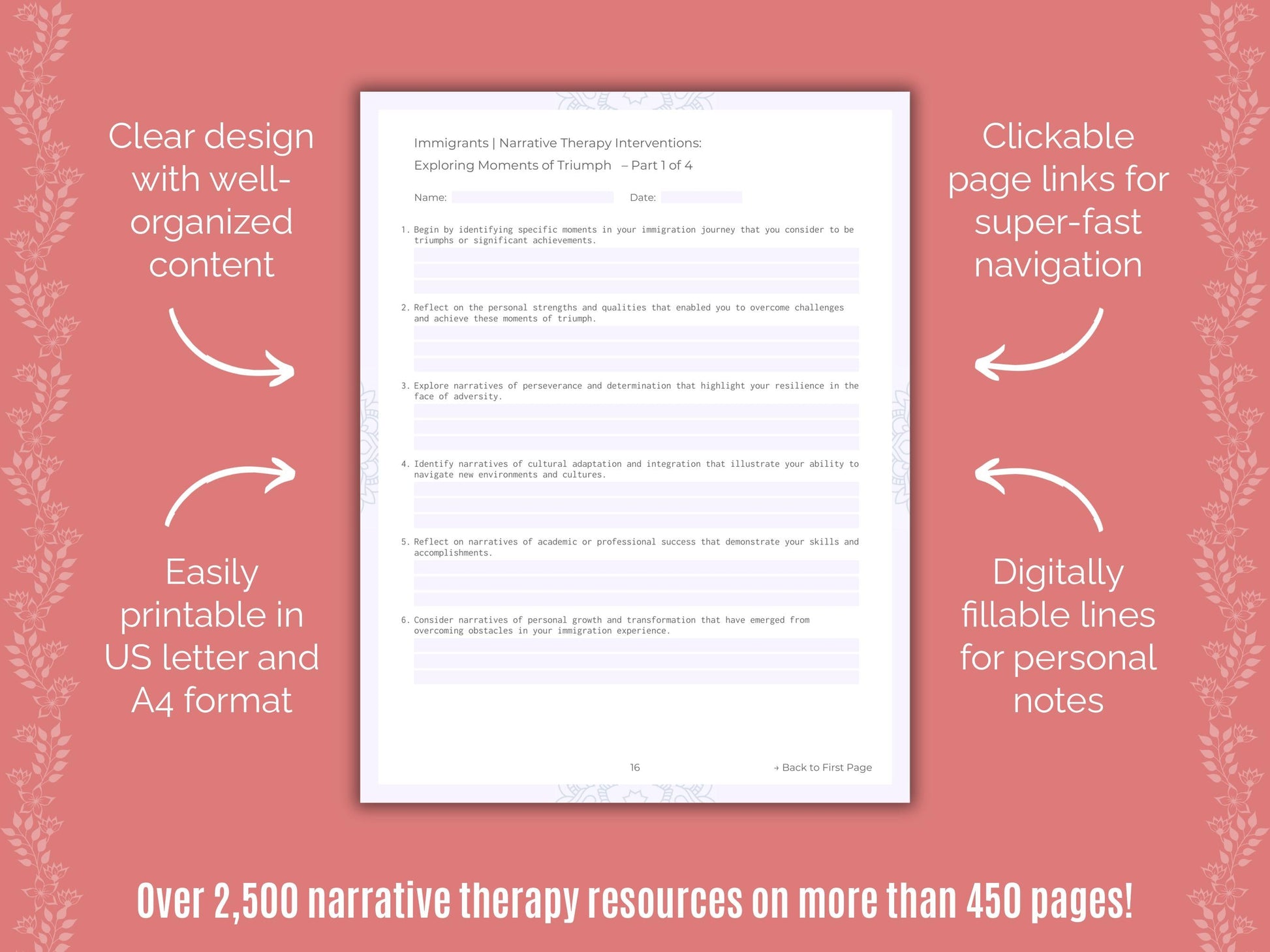 Immigrants Narrative Therapy Counseling Templates