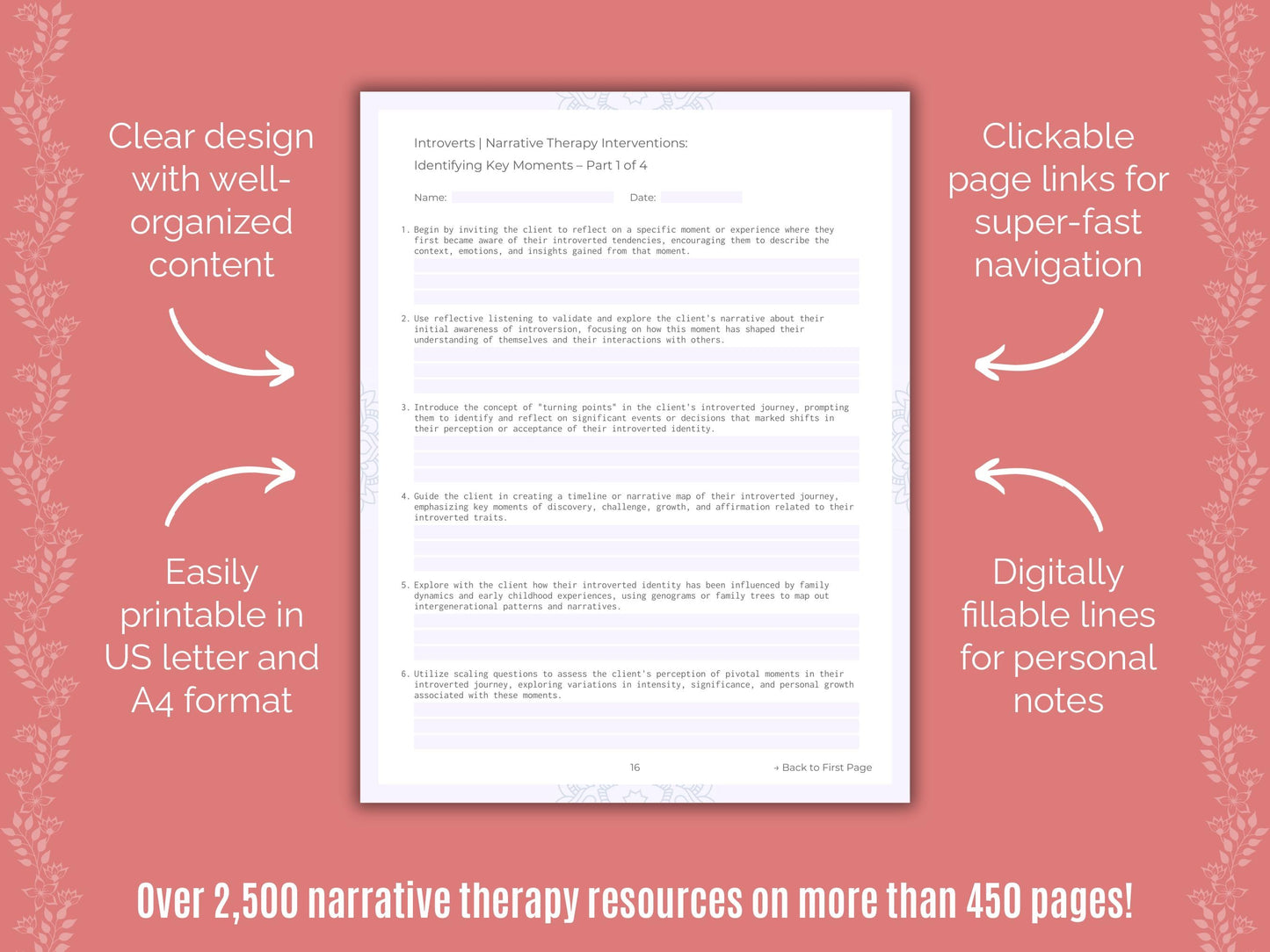 Introversion Narrative Therapy Counseling Templates