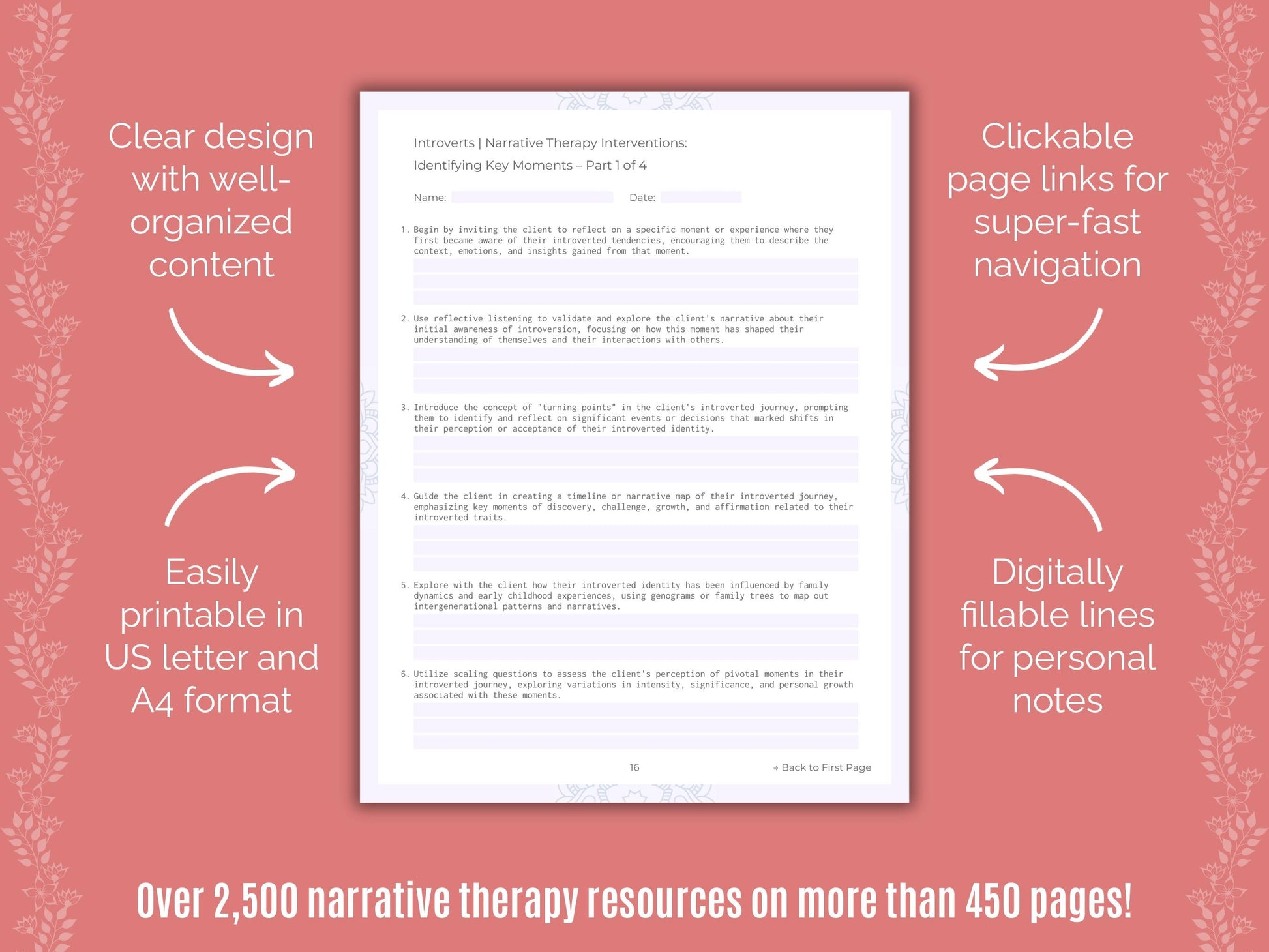 Introversion Narrative Therapy Counseling Templates