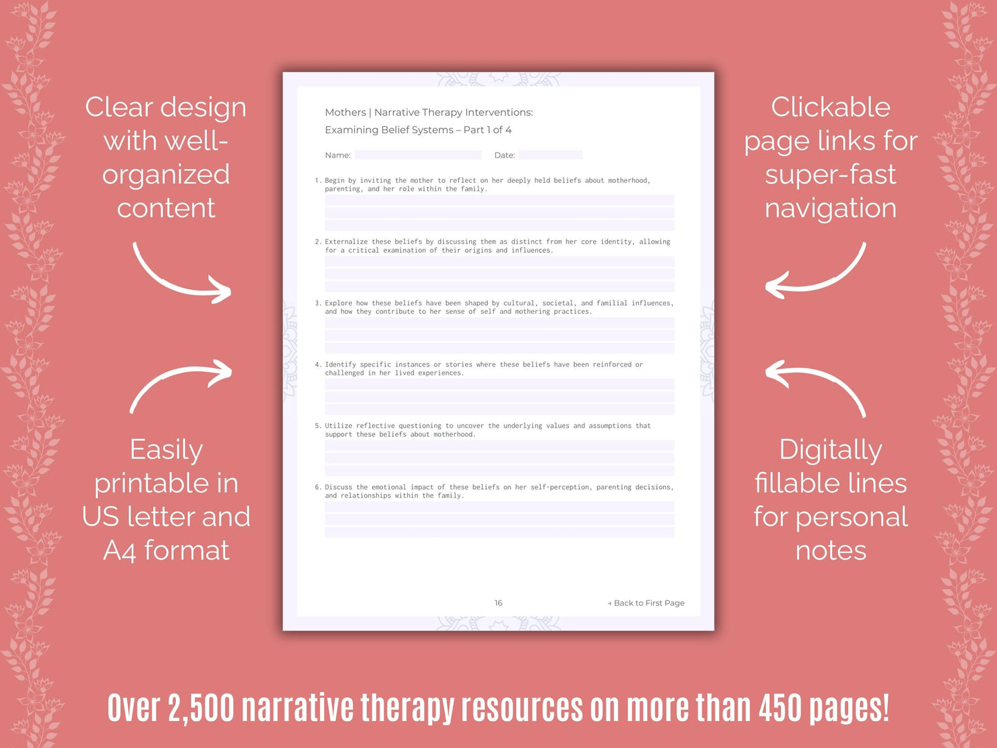 Mothers Narrative Therapy Counseling Templates