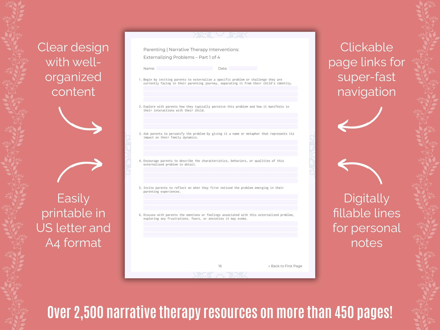 Parenting Narrative Therapy Counseling Templates