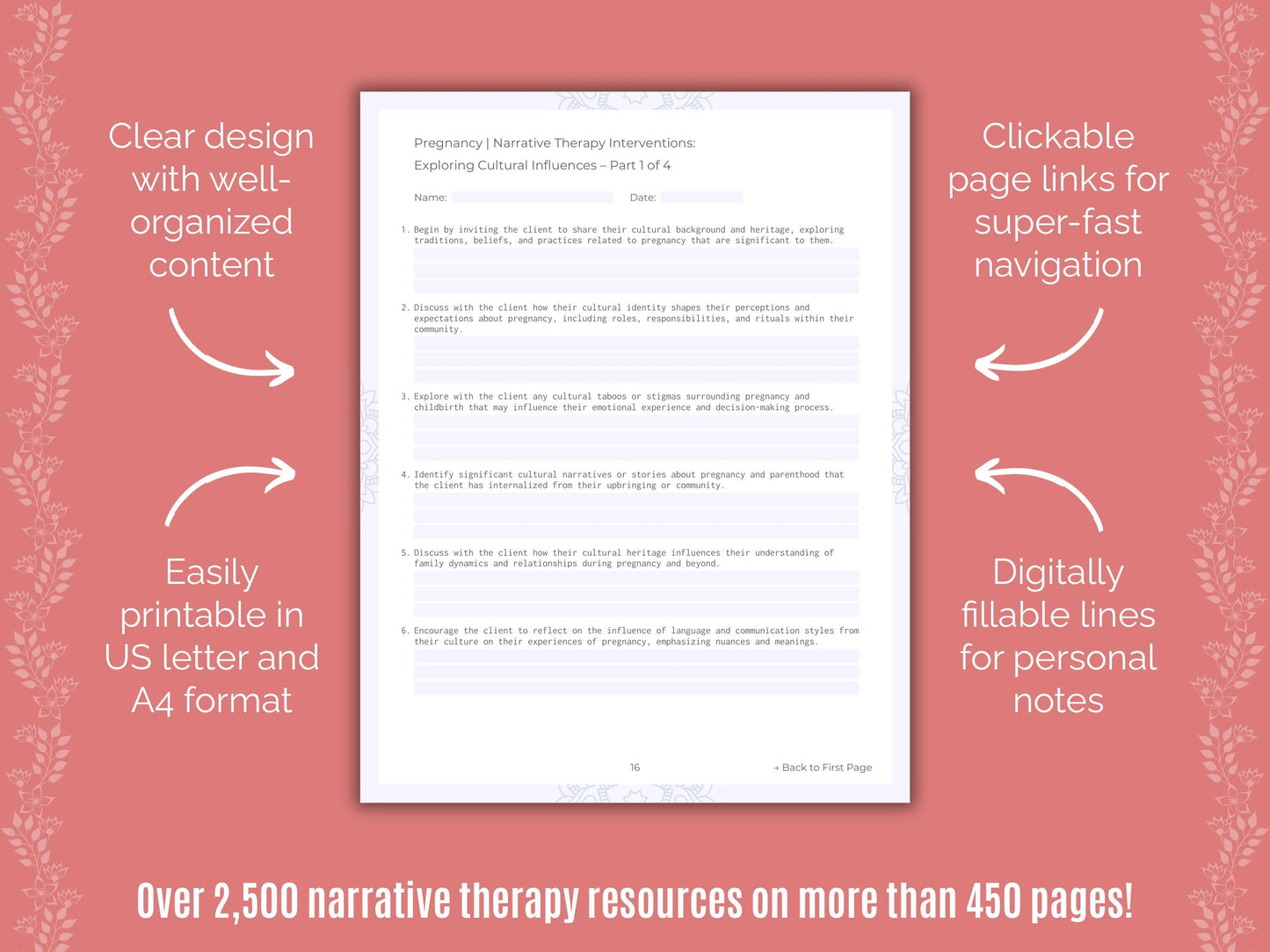 Pregnancy Narrative Therapy Counseling Templates