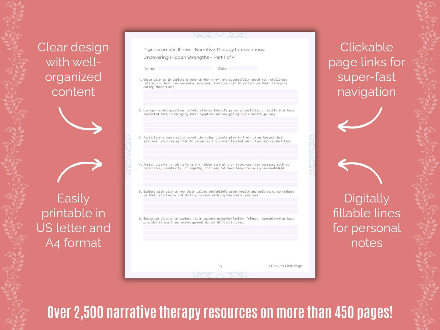 Psychosomatic Illness Narrative Therapy Counseling Templates