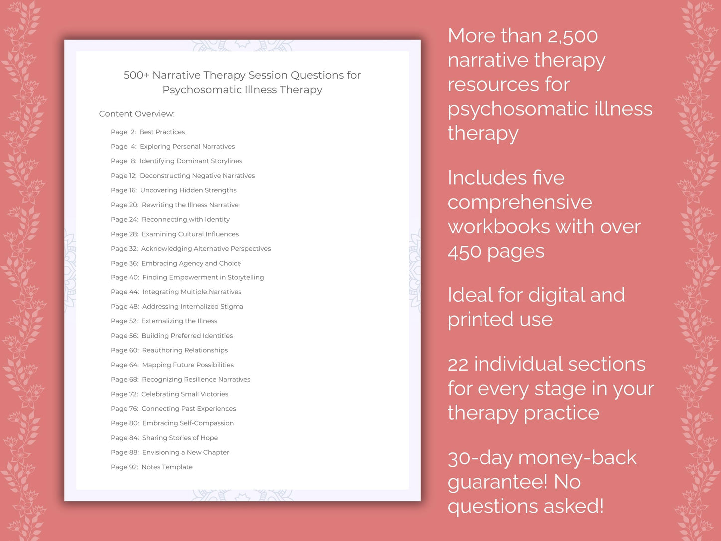 Psychosomatic Illness Narrative Therapy Therapist Worksheets