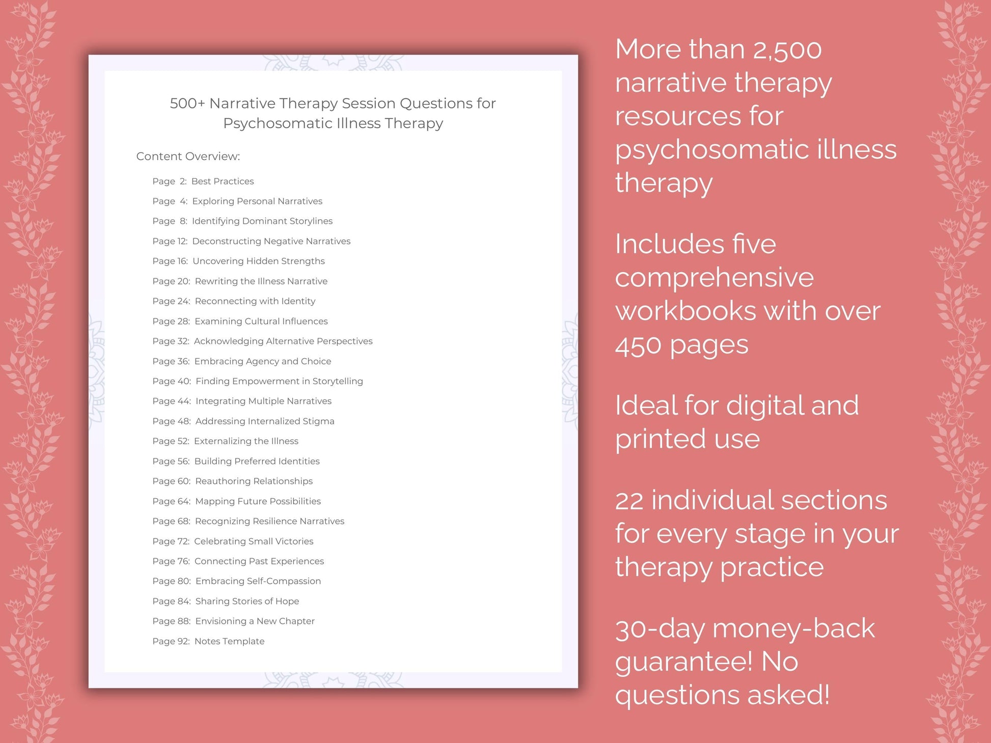 Psychosomatic Illness Narrative Therapy Therapist Worksheets