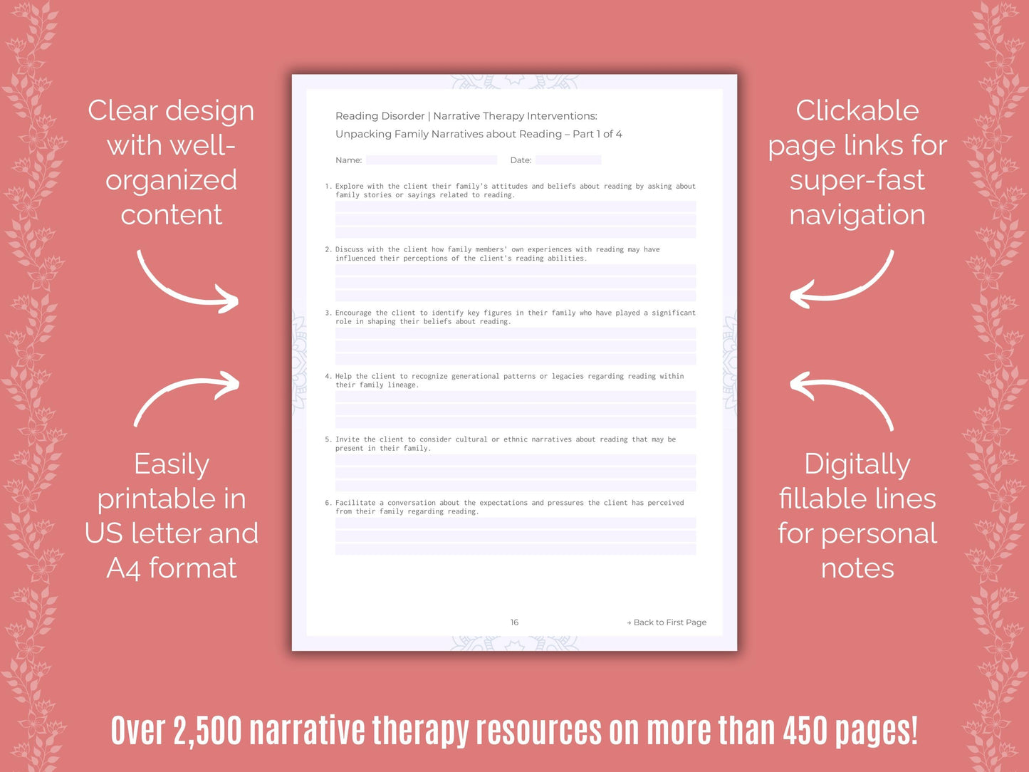 Reading Disorder Narrative Therapy Counseling Templates