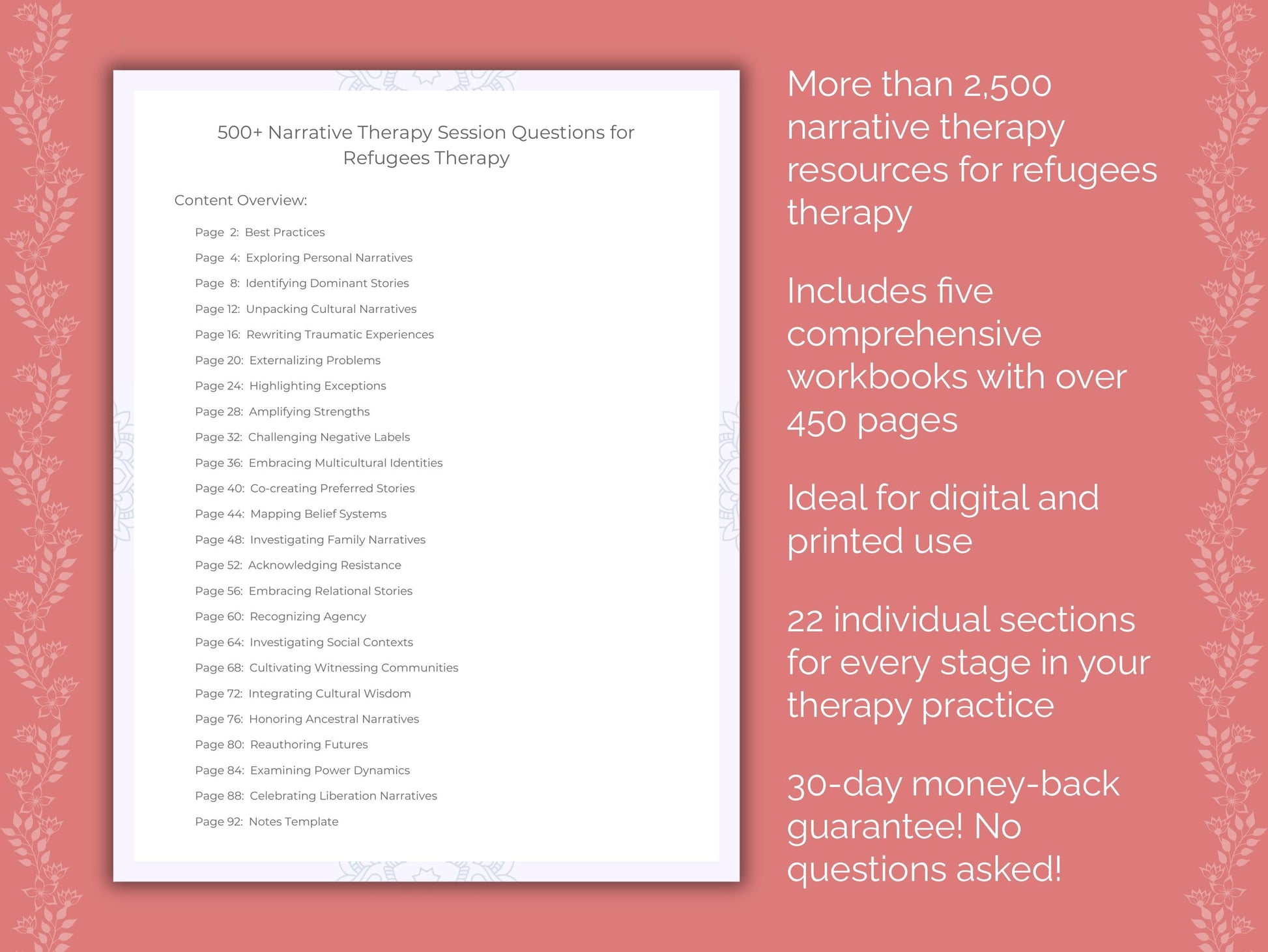 Refugees Narrative Therapy Therapist Worksheets