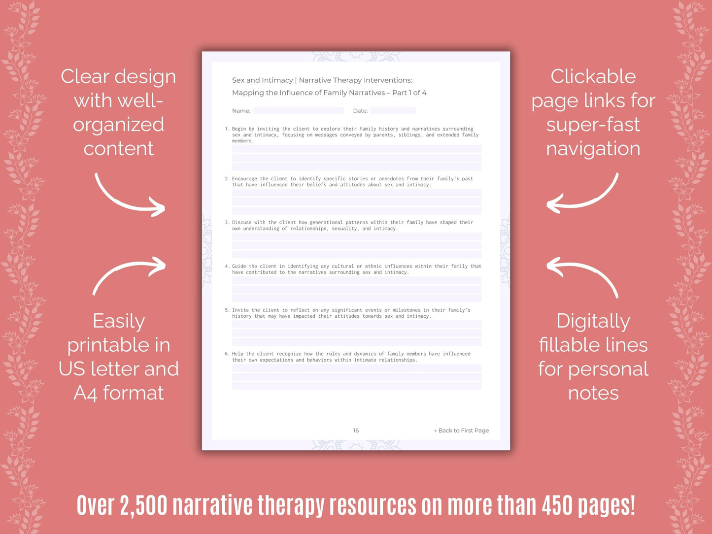 Sex and Intimacy Narrative Therapy Counseling Templates