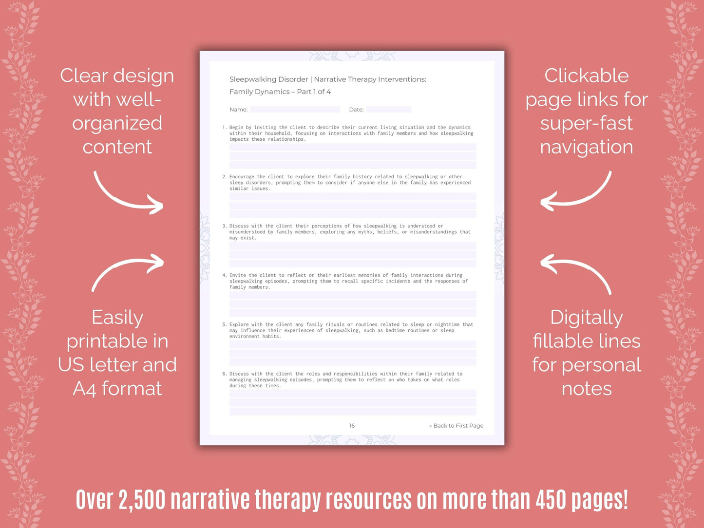 Sleepwalking Disorder Narrative Therapy Counseling Templates