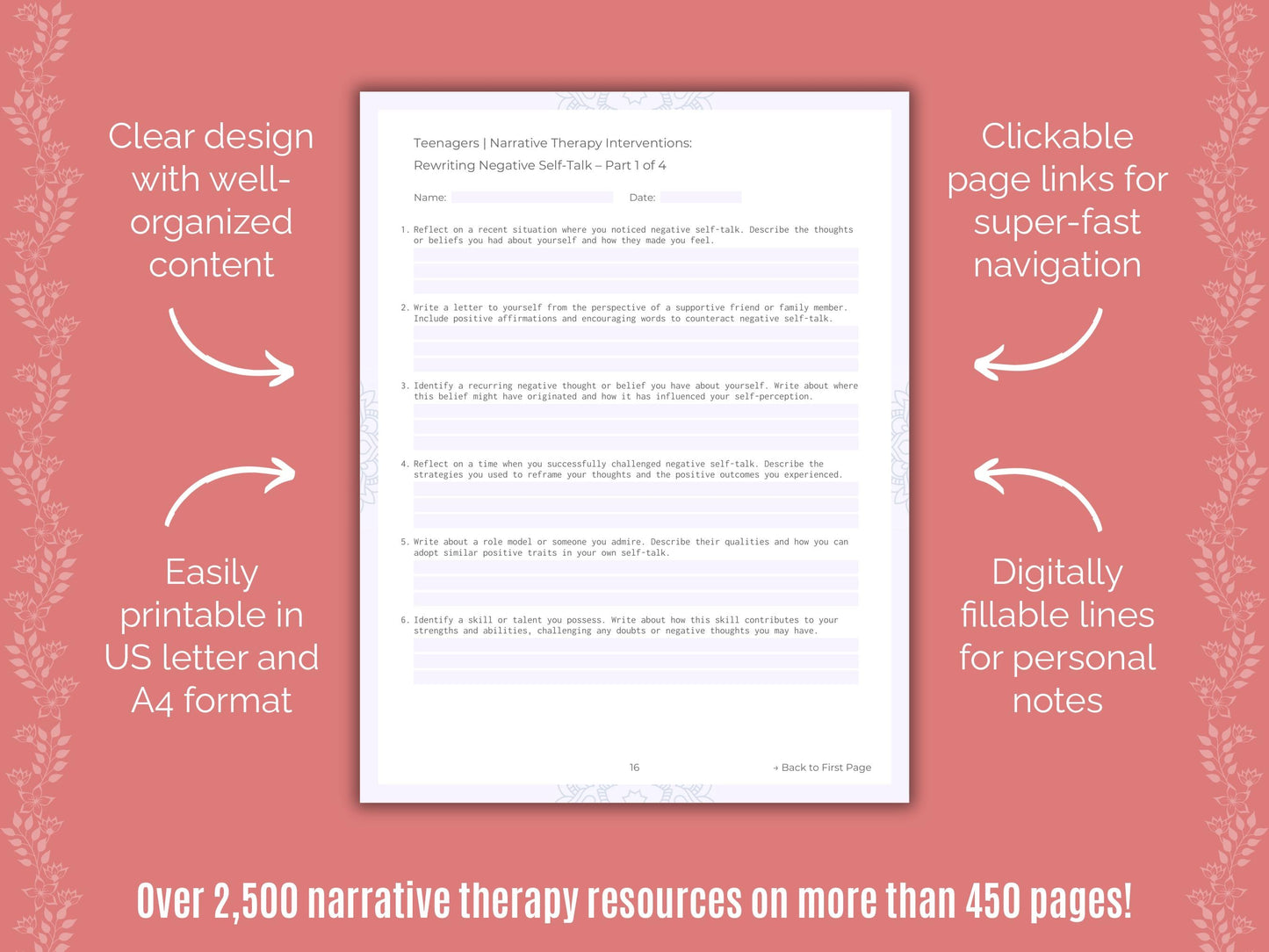 Teenagers Narrative Therapy Counseling Templates