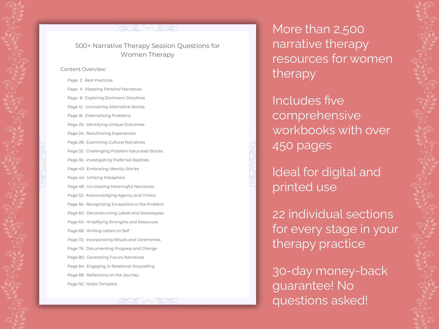 Women Narrative Therapy Therapist Worksheets