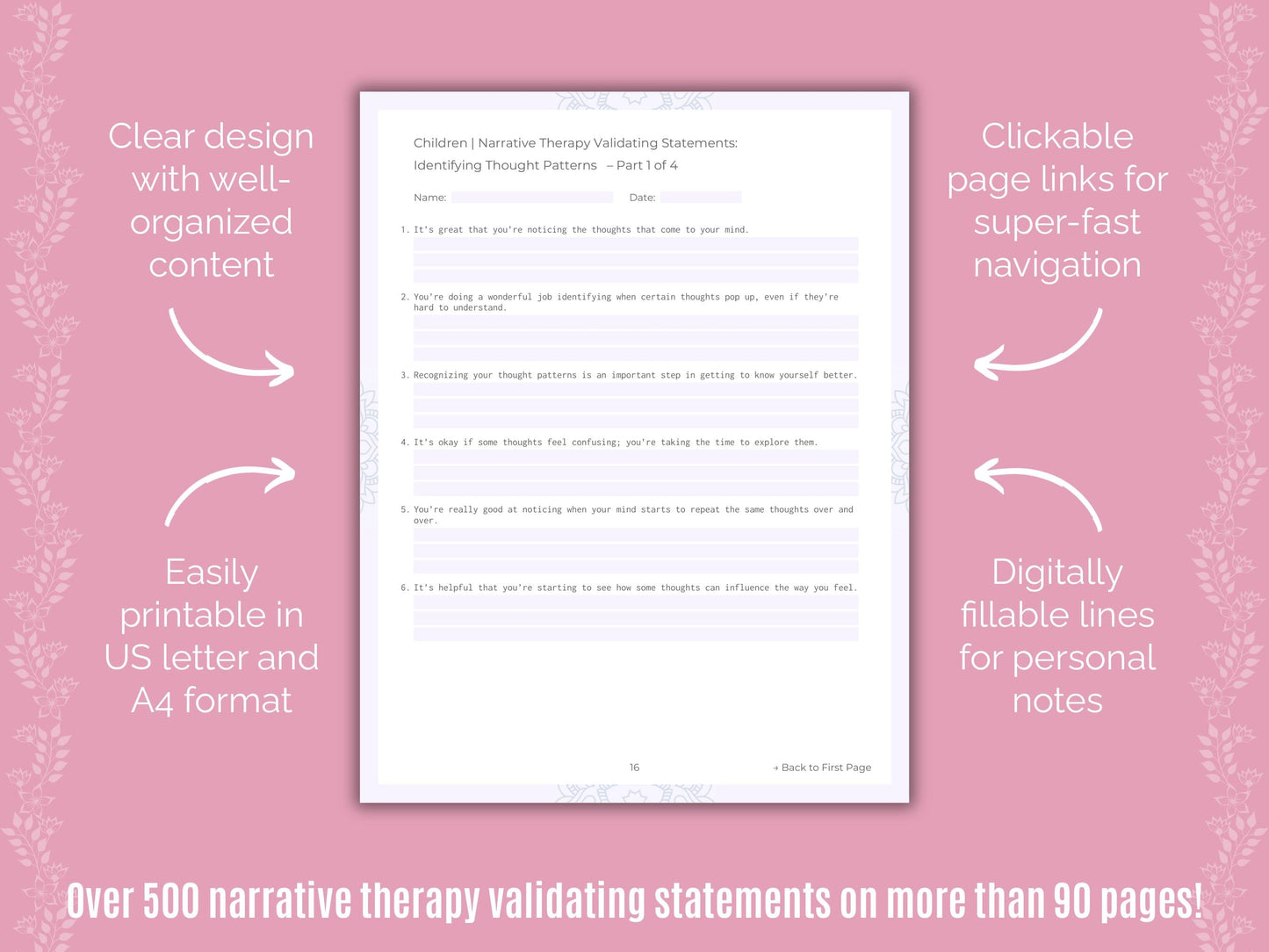Children Narrative Therapy Counseling Templates