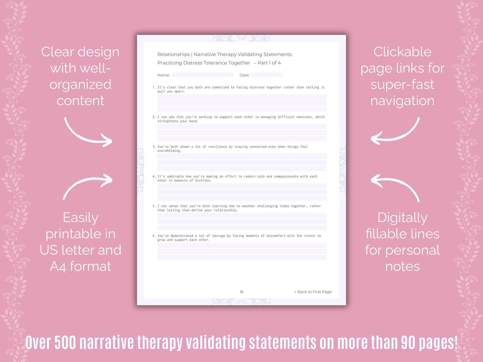 Relationships Narrative Therapy Counseling Templates