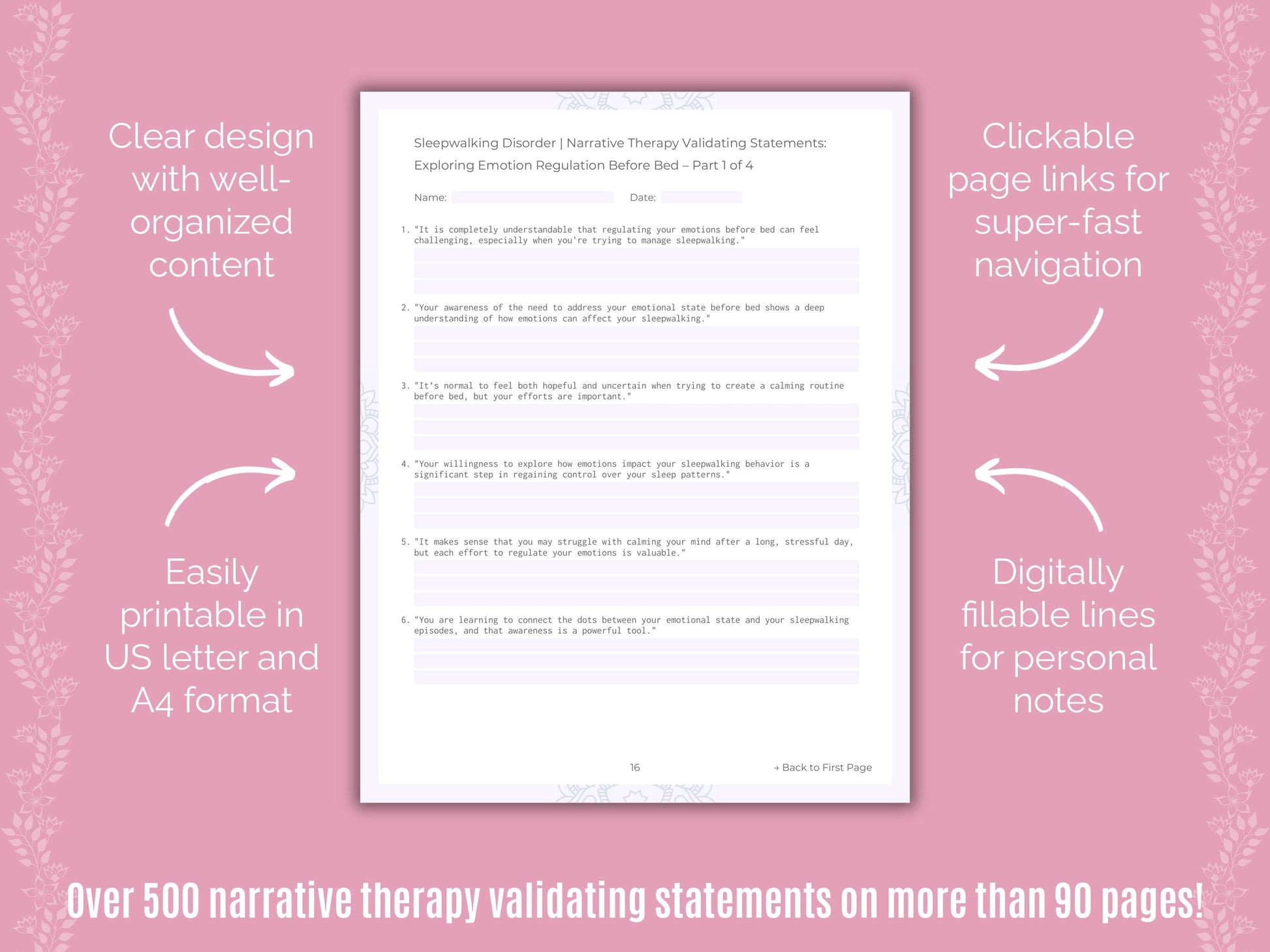 Sleepwalking Disorder Narrative Therapy Counseling Templates