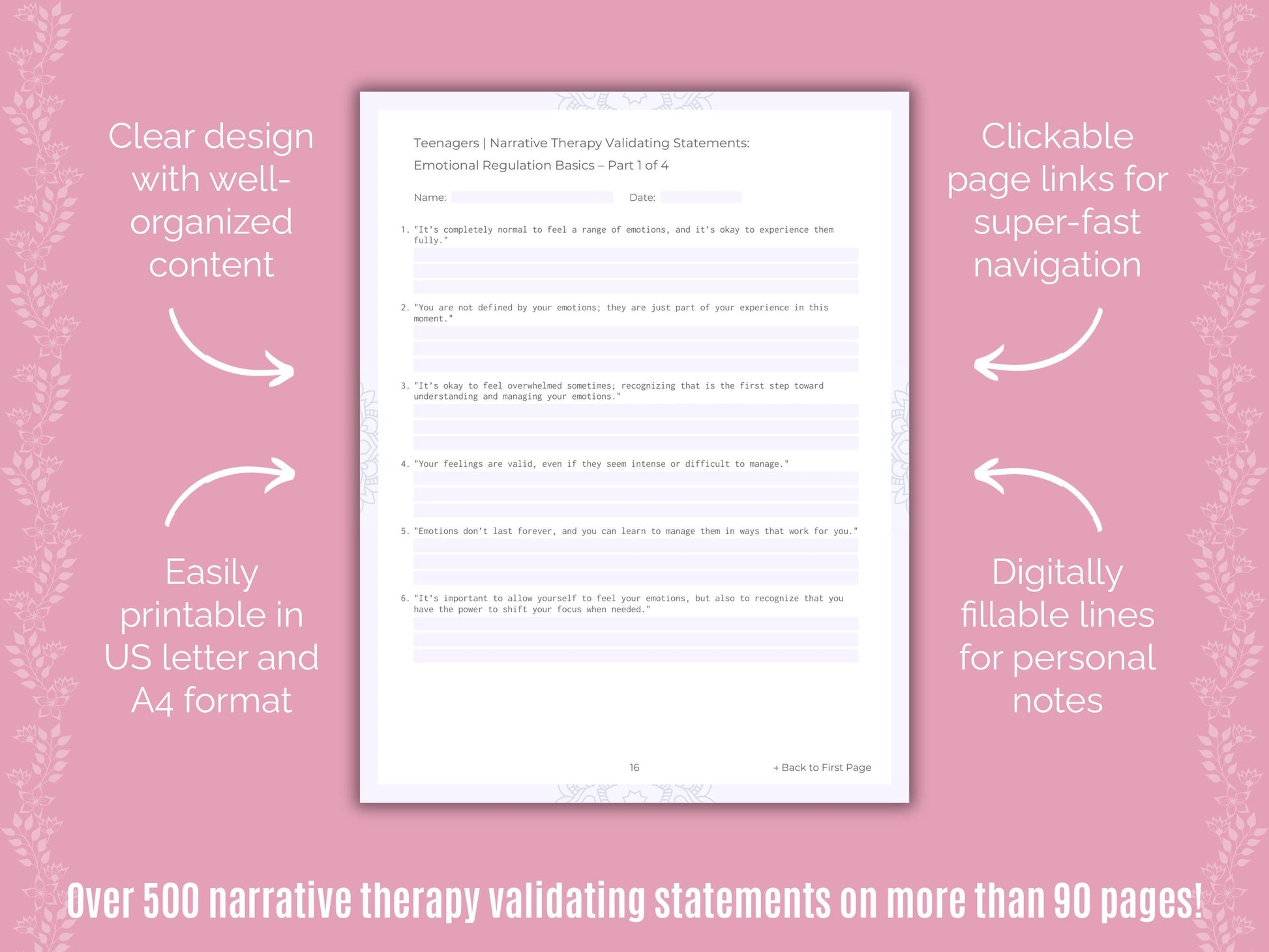 Teenagers Narrative Therapy Counseling Templates