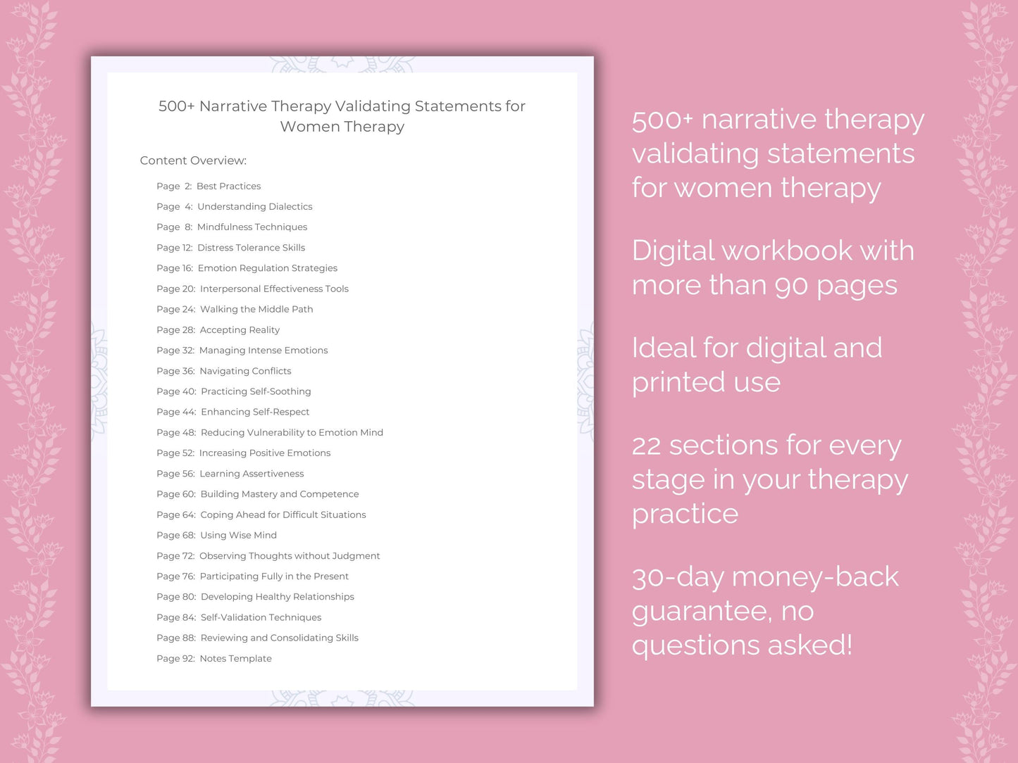 Women Narrative Therapy Therapist Worksheets