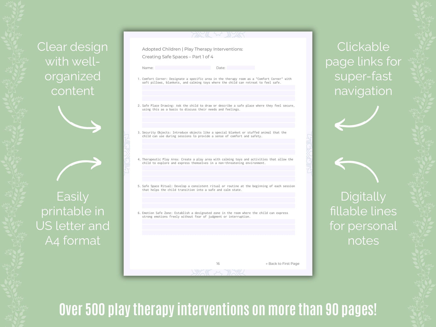 Adopted Children Play Therapy Counseling Templates