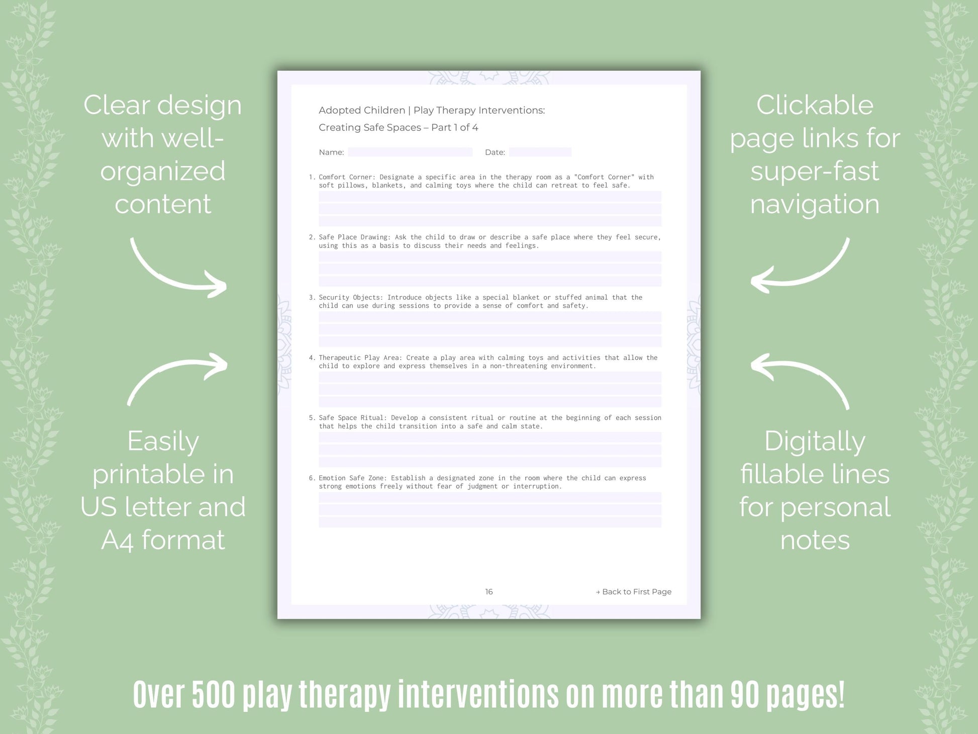Adopted Children Play Therapy Counseling Templates