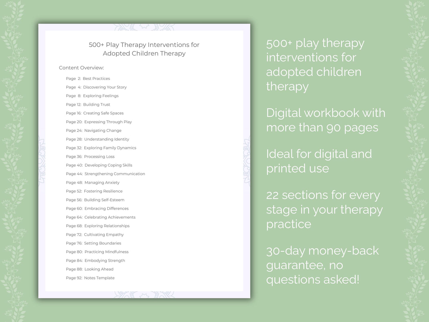 Adopted Children Play Therapy Therapist Worksheets