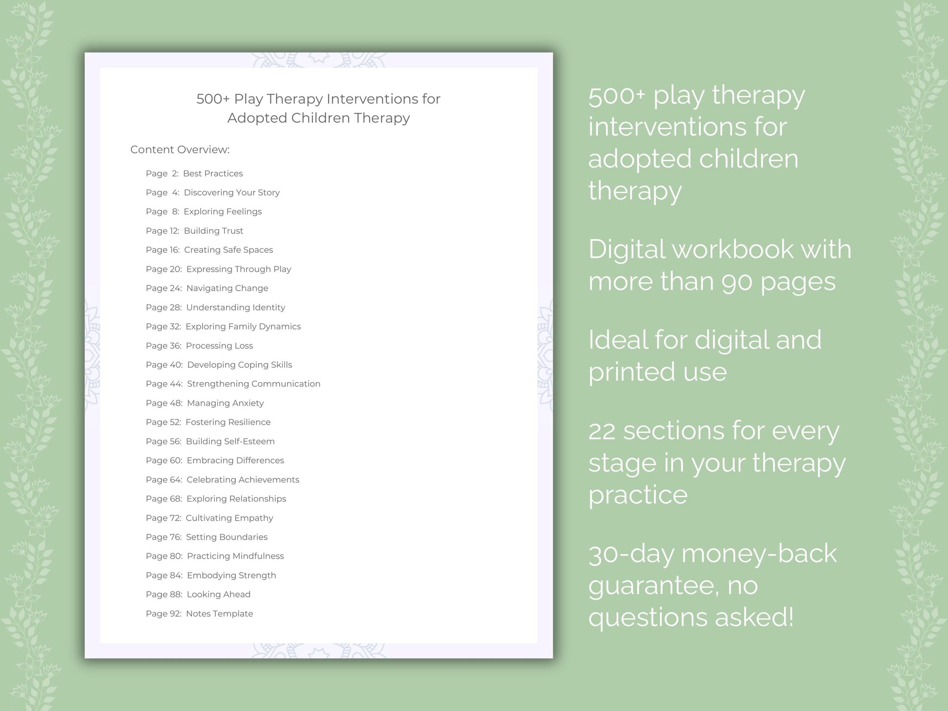 Adopted Children Play Therapy Therapist Worksheets