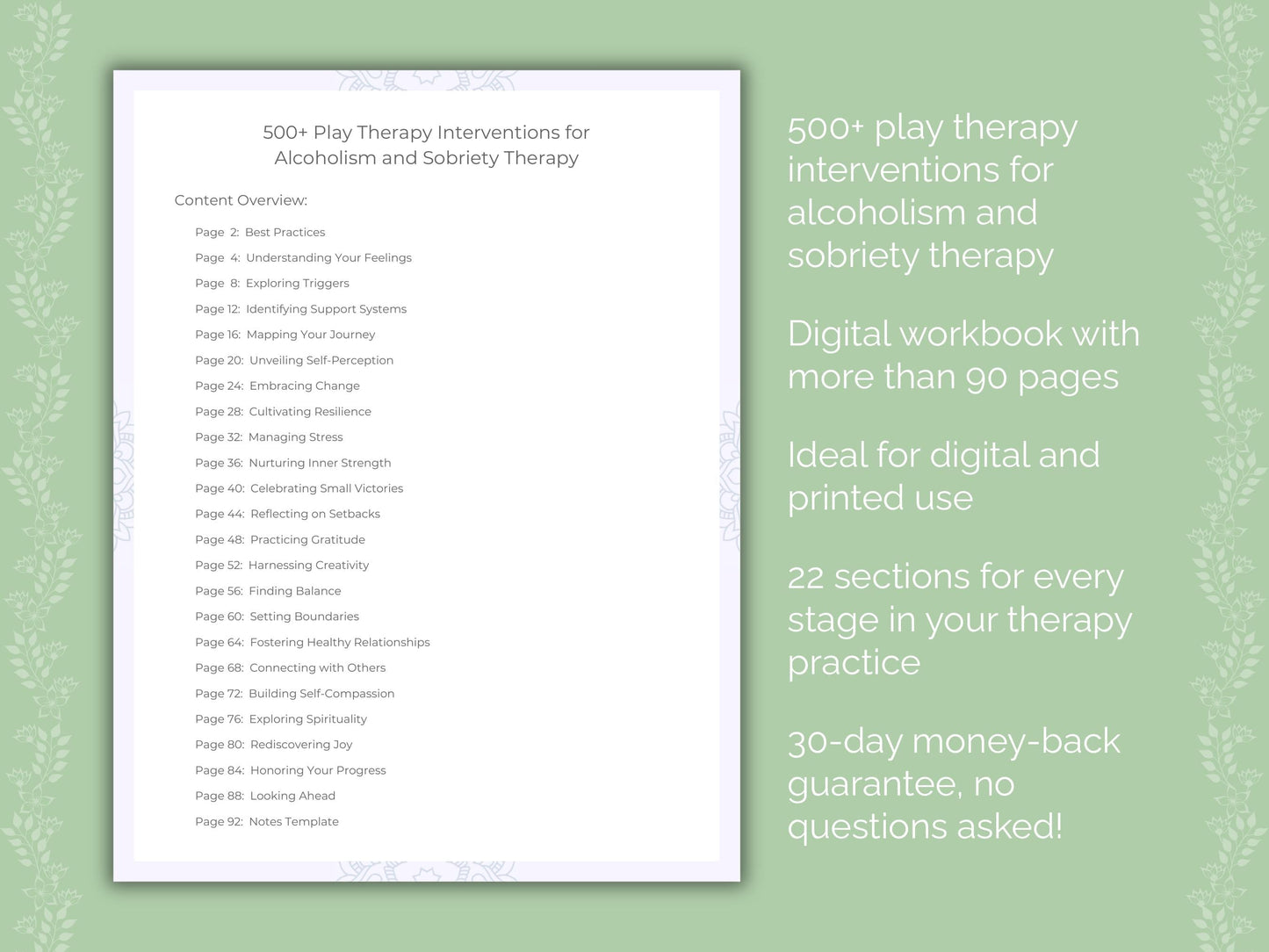 Alcoholism and Sobriety Play Therapy Therapist Worksheets