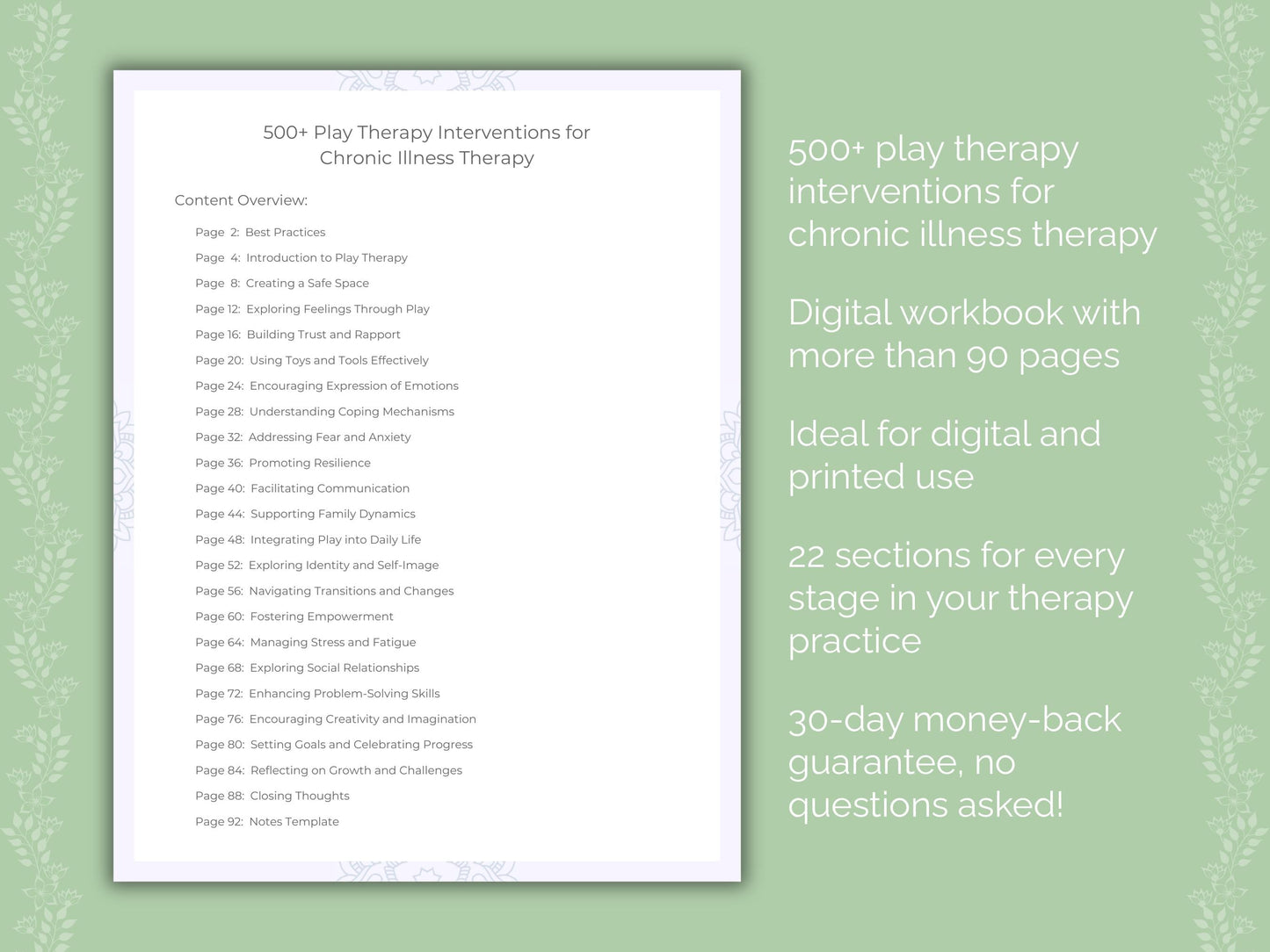 Chronic Illness Play Therapy Therapist Worksheets