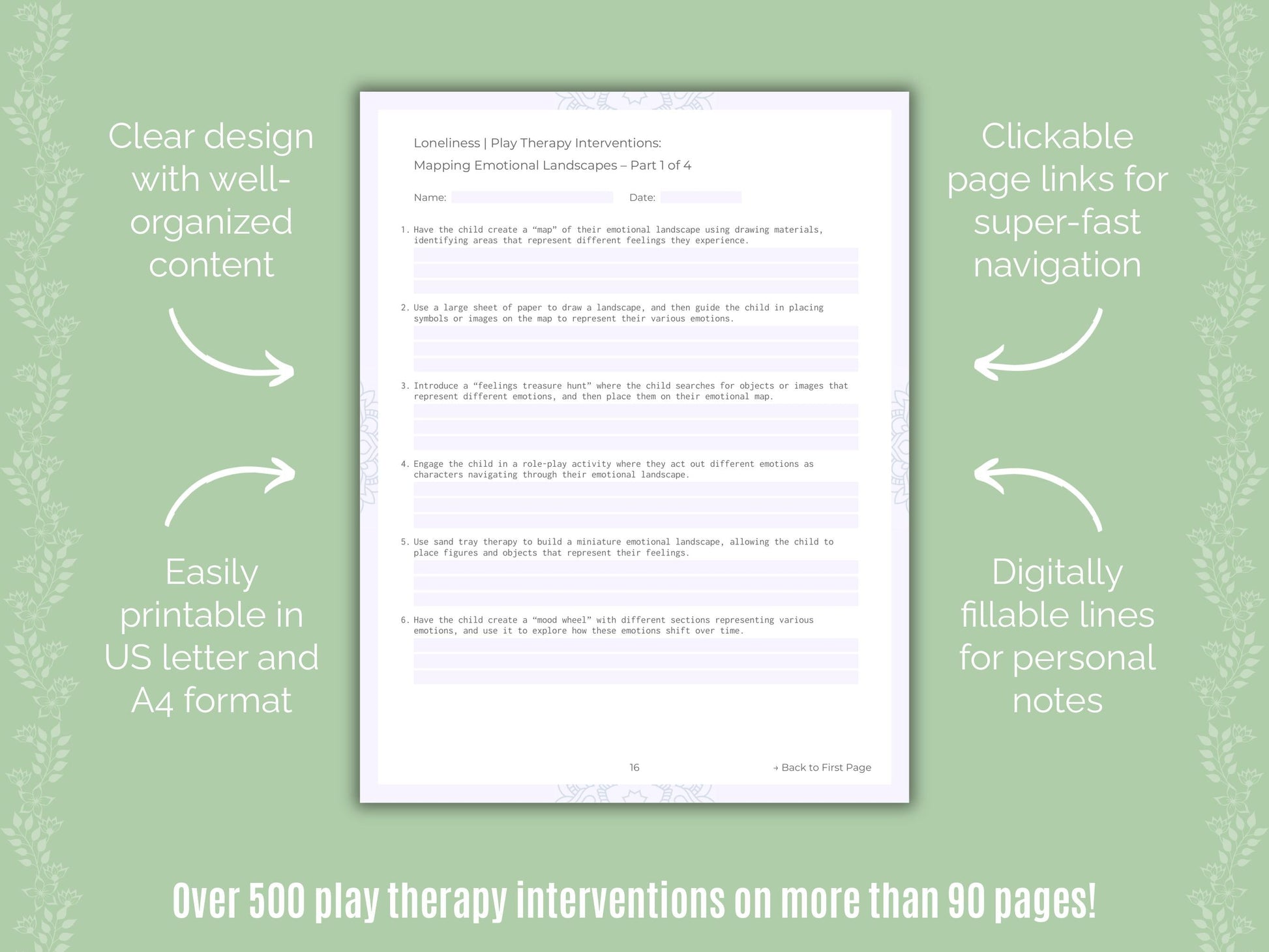 Loneliness Play Therapy Counseling Templates