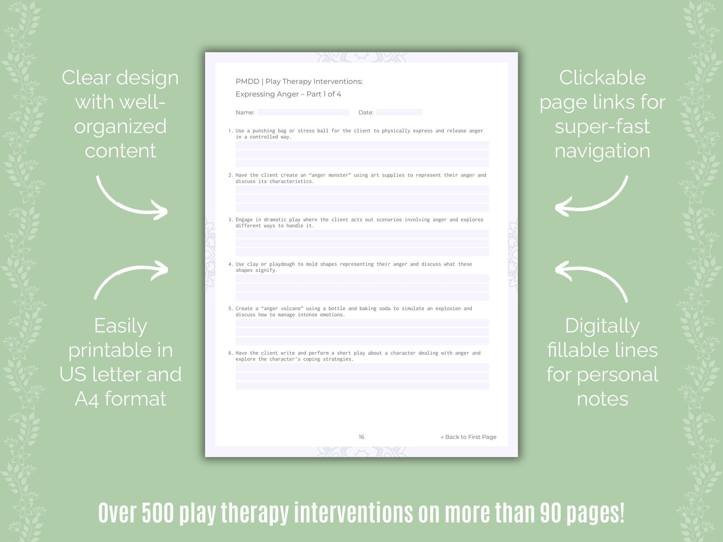 Premenstrual Dysphoric Disorder Play Therapy Counseling Templates