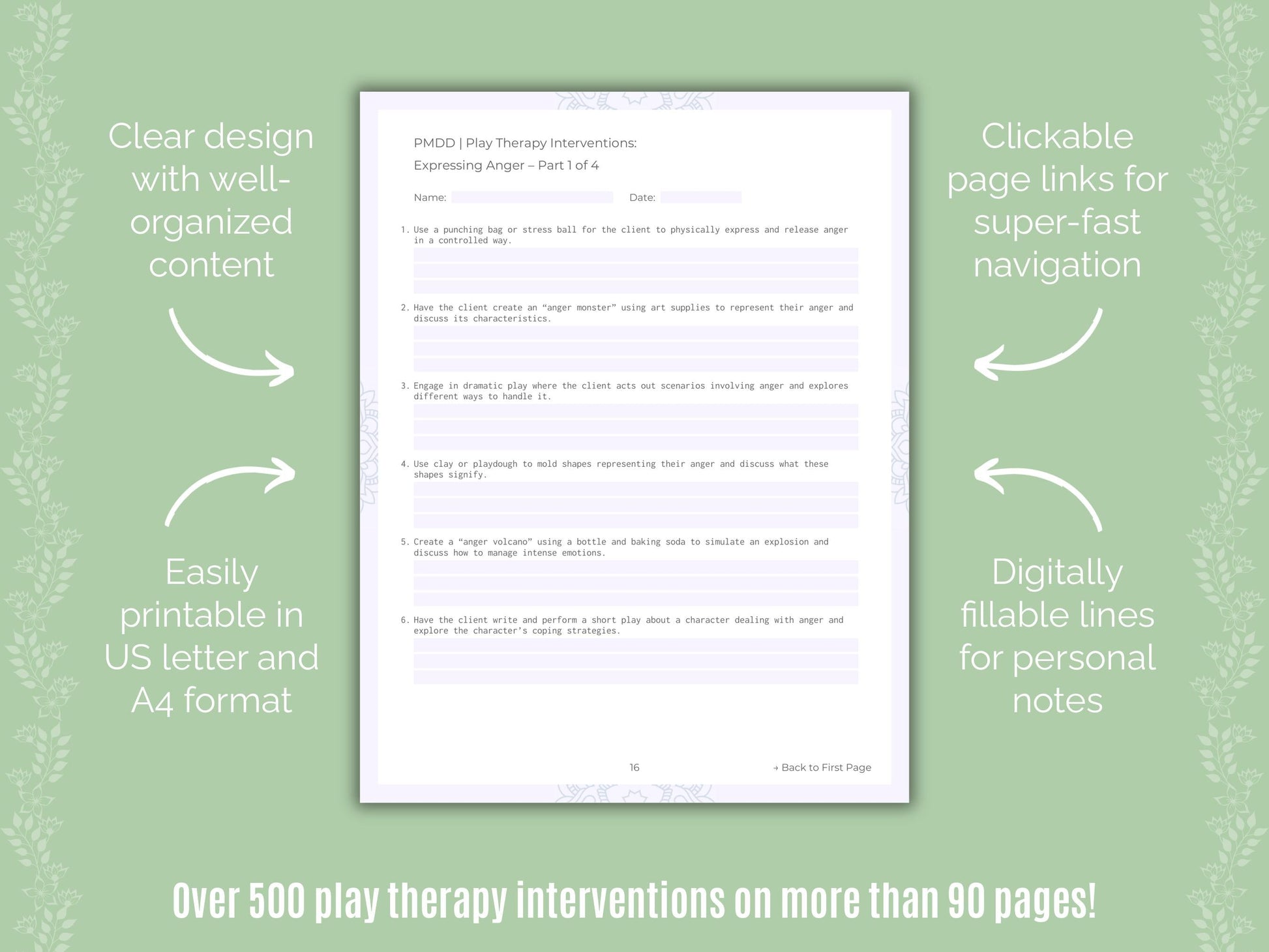 Premenstrual Dysphoric Disorder Play Therapy Counseling Templates