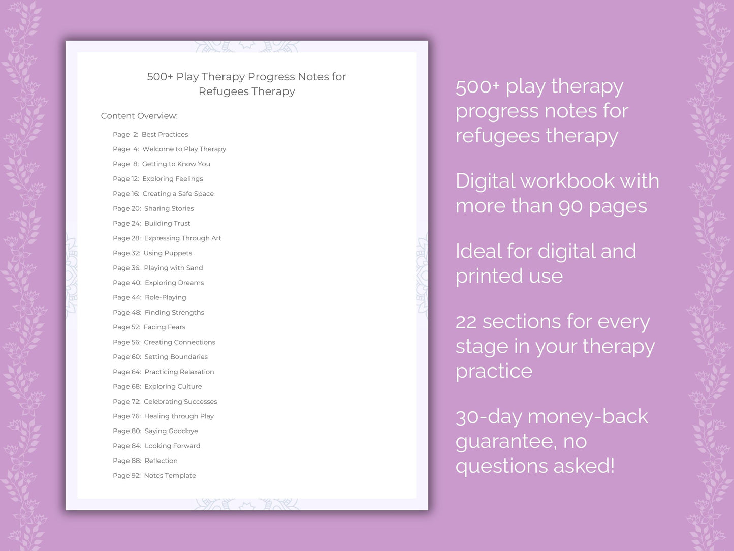 Refugees Play Therapy Therapist Worksheets