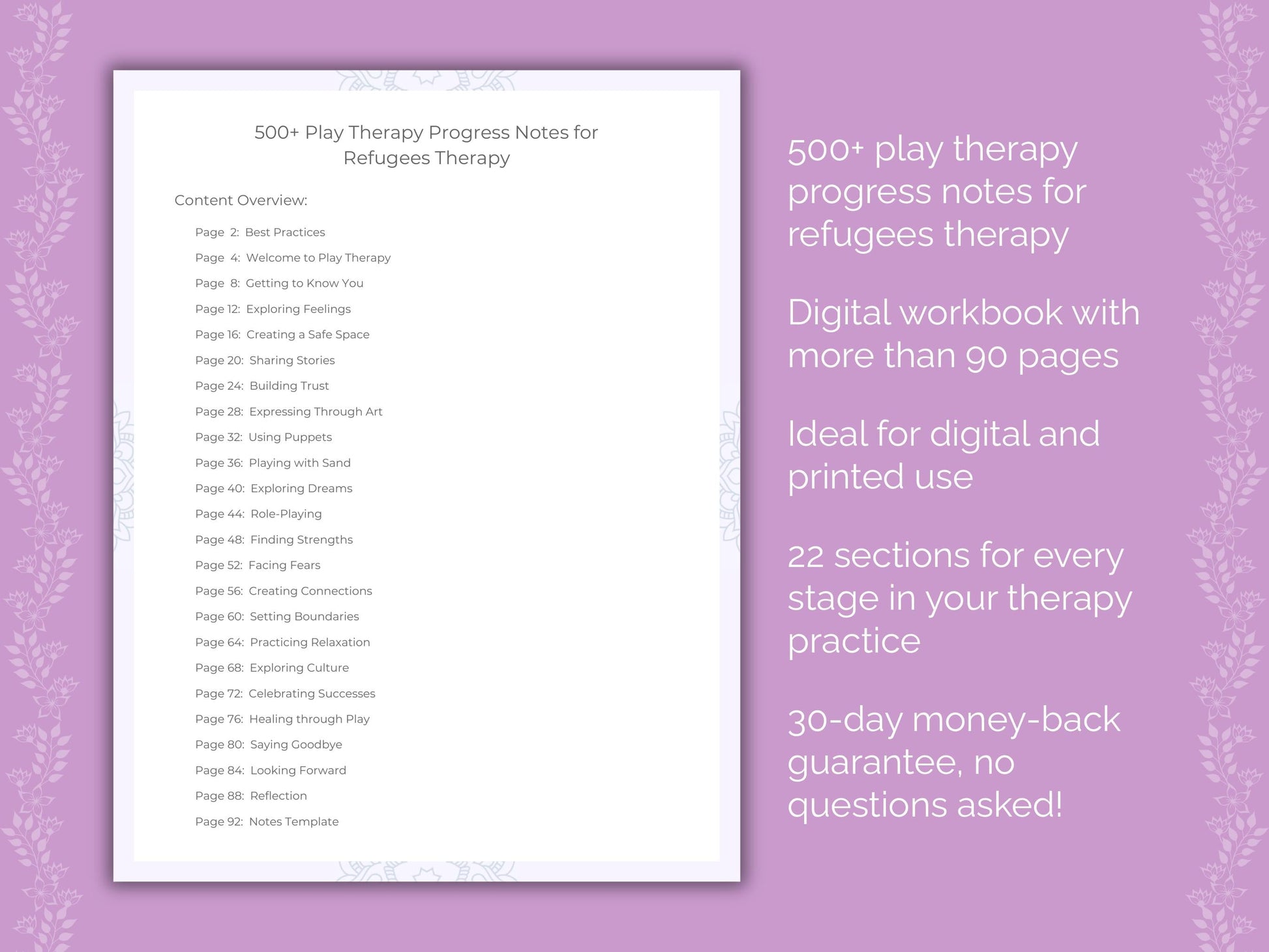 Refugees Play Therapy Therapist Worksheets