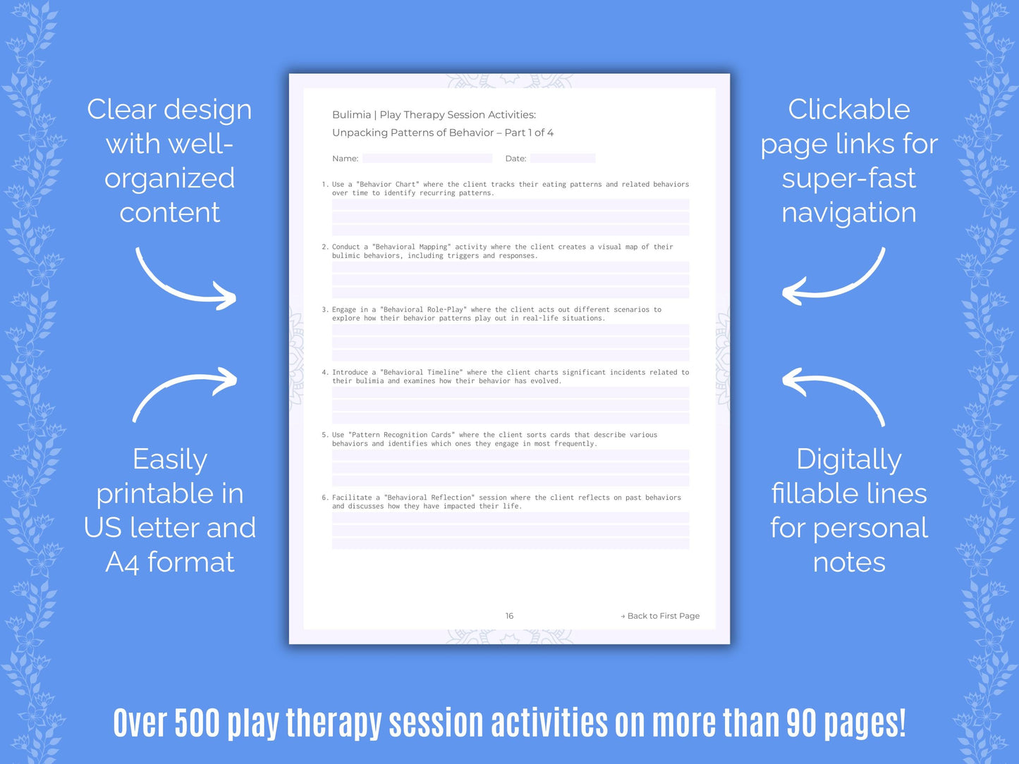 Bulimia Play Therapy Counseling Templates