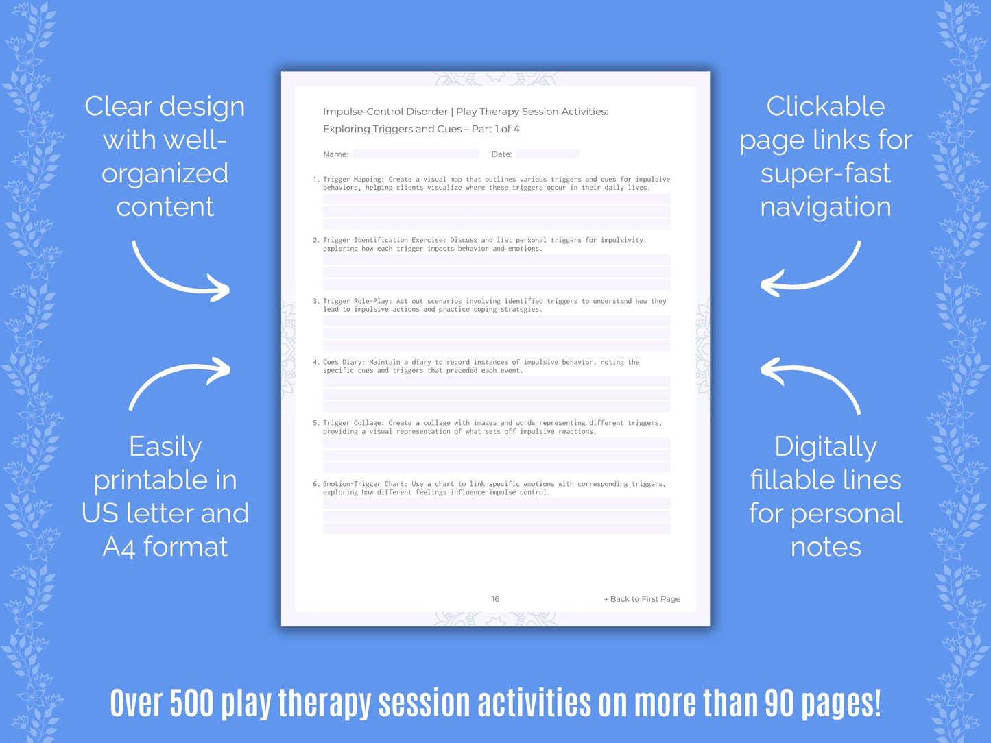 Impulse-Control Disorder (ICD) Play Therapy Counseling Templates