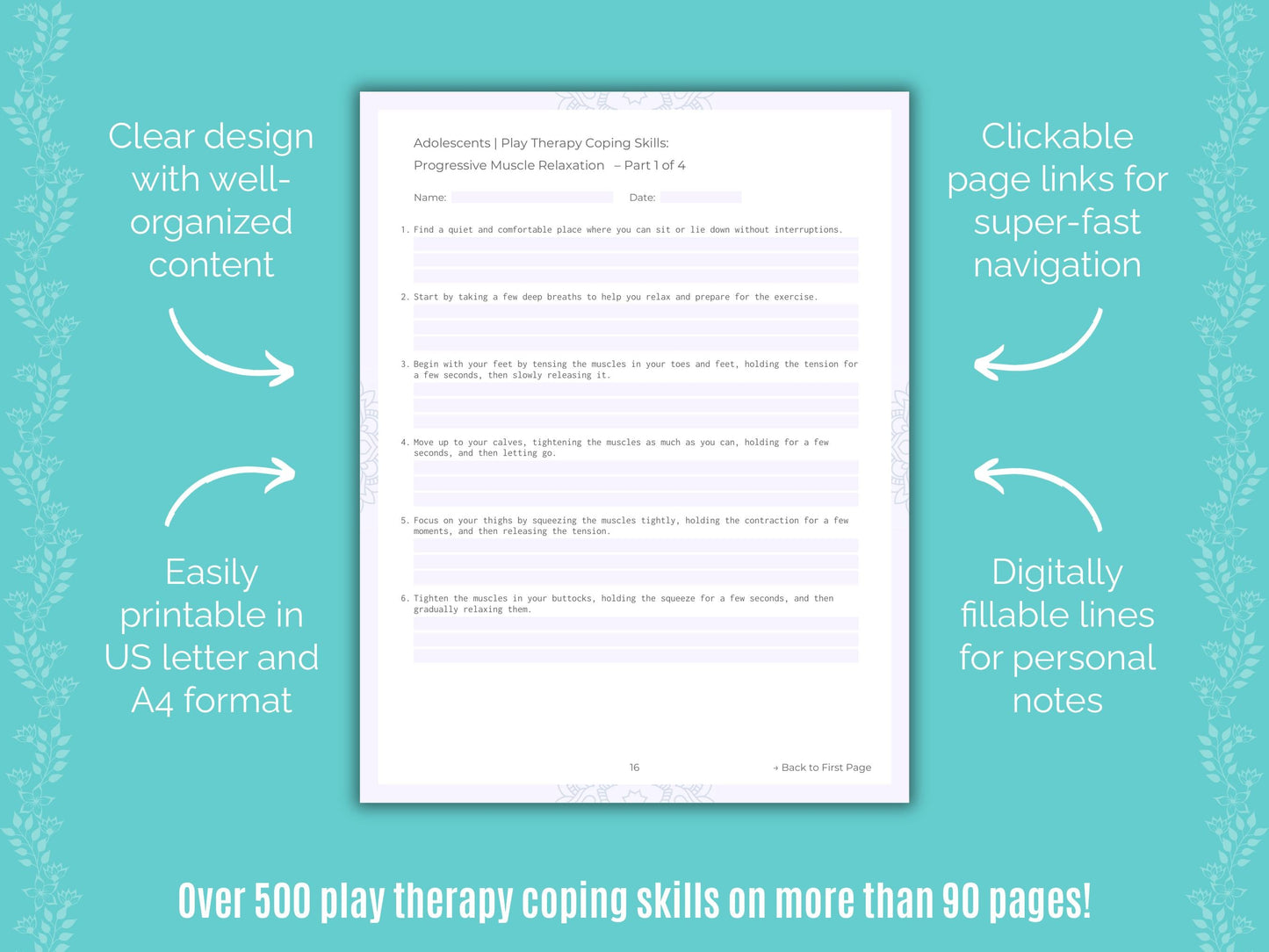 Adolescents Play Therapy Counseling Templates