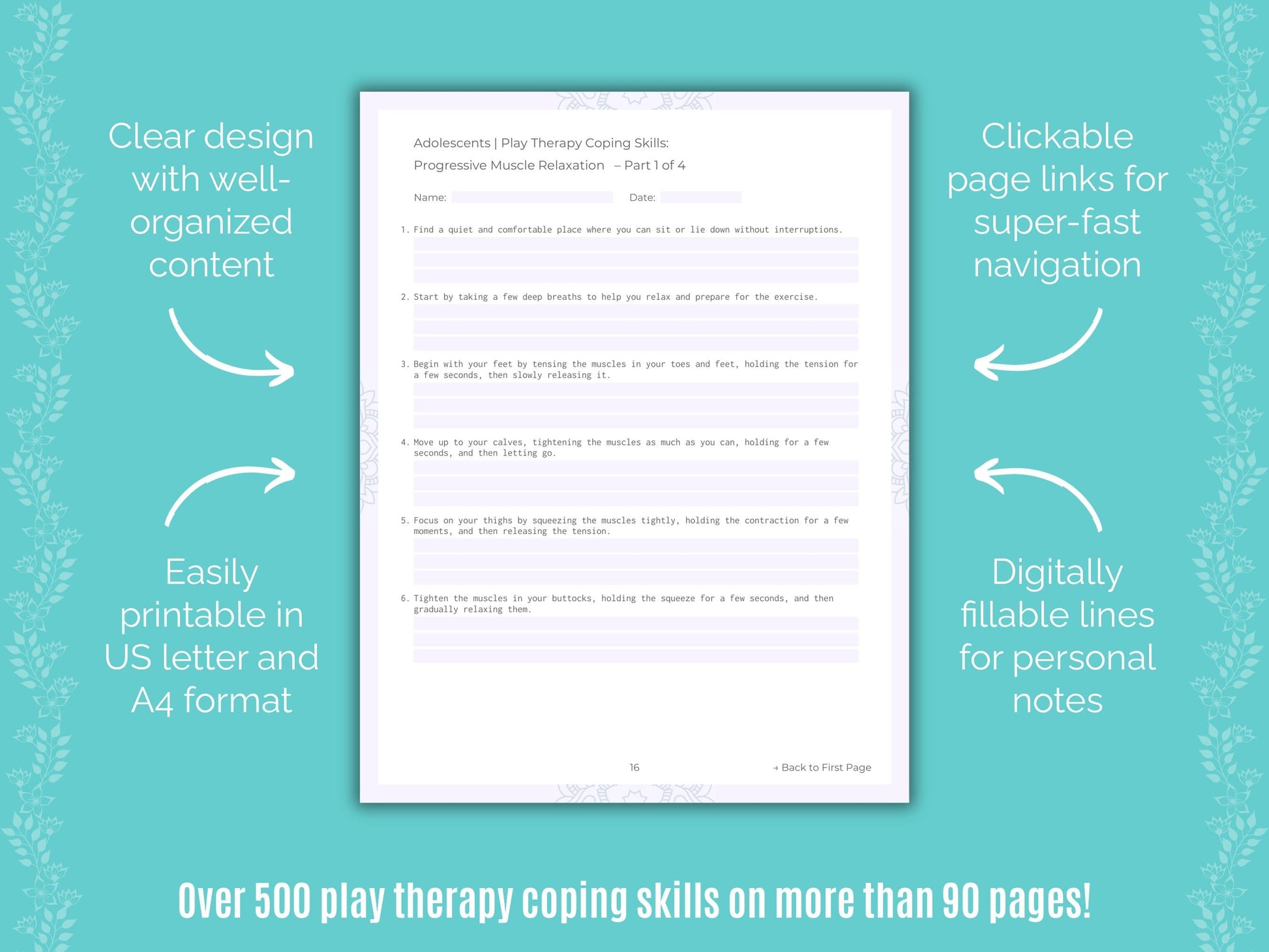 Adolescents Play Therapy Counseling Templates